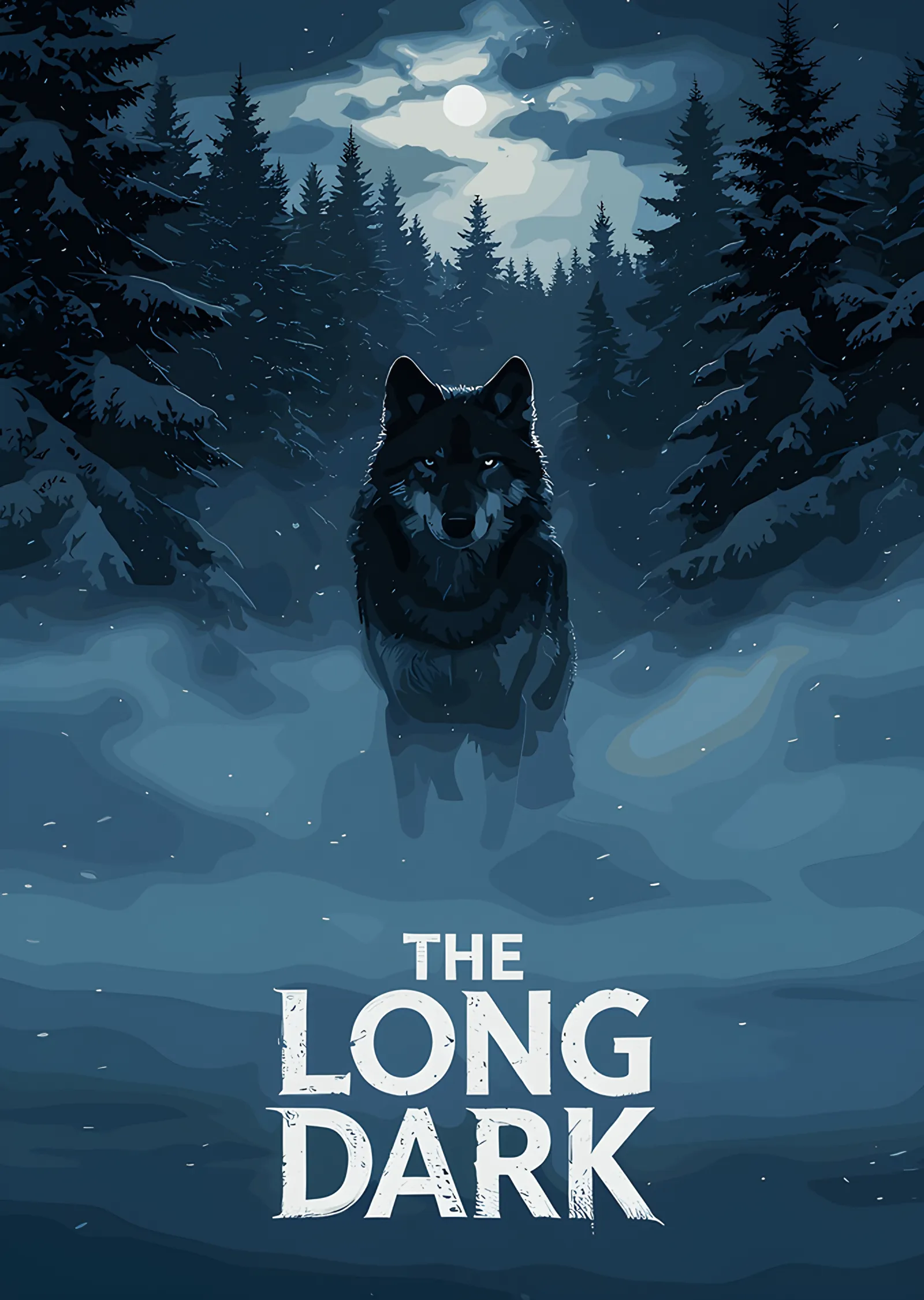 The Long Dark: Ay Işığında Yaklaşan Kurt metal tablo