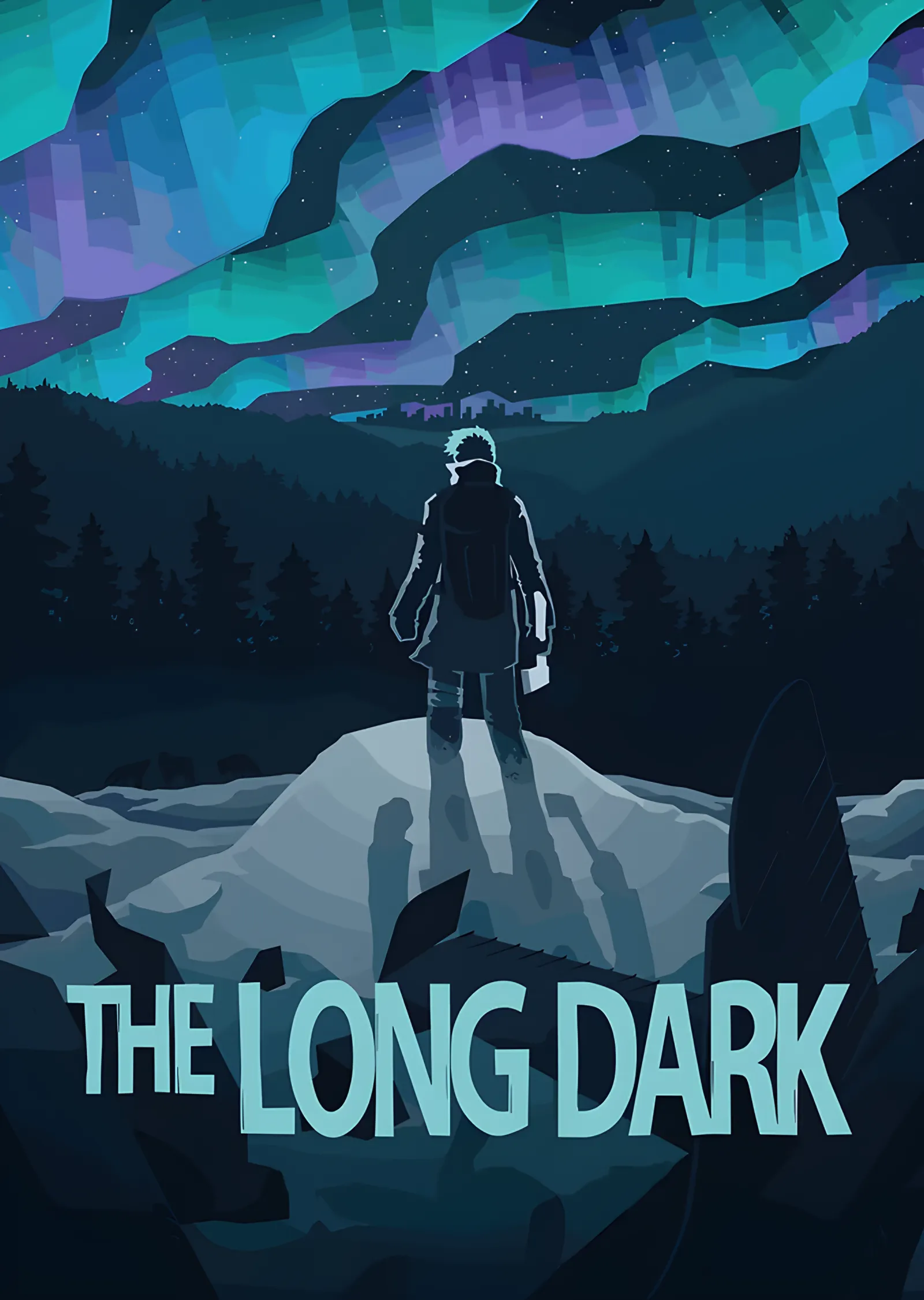 The Long Dark: Kuzey Işıkları Altında Silüet metal tablo