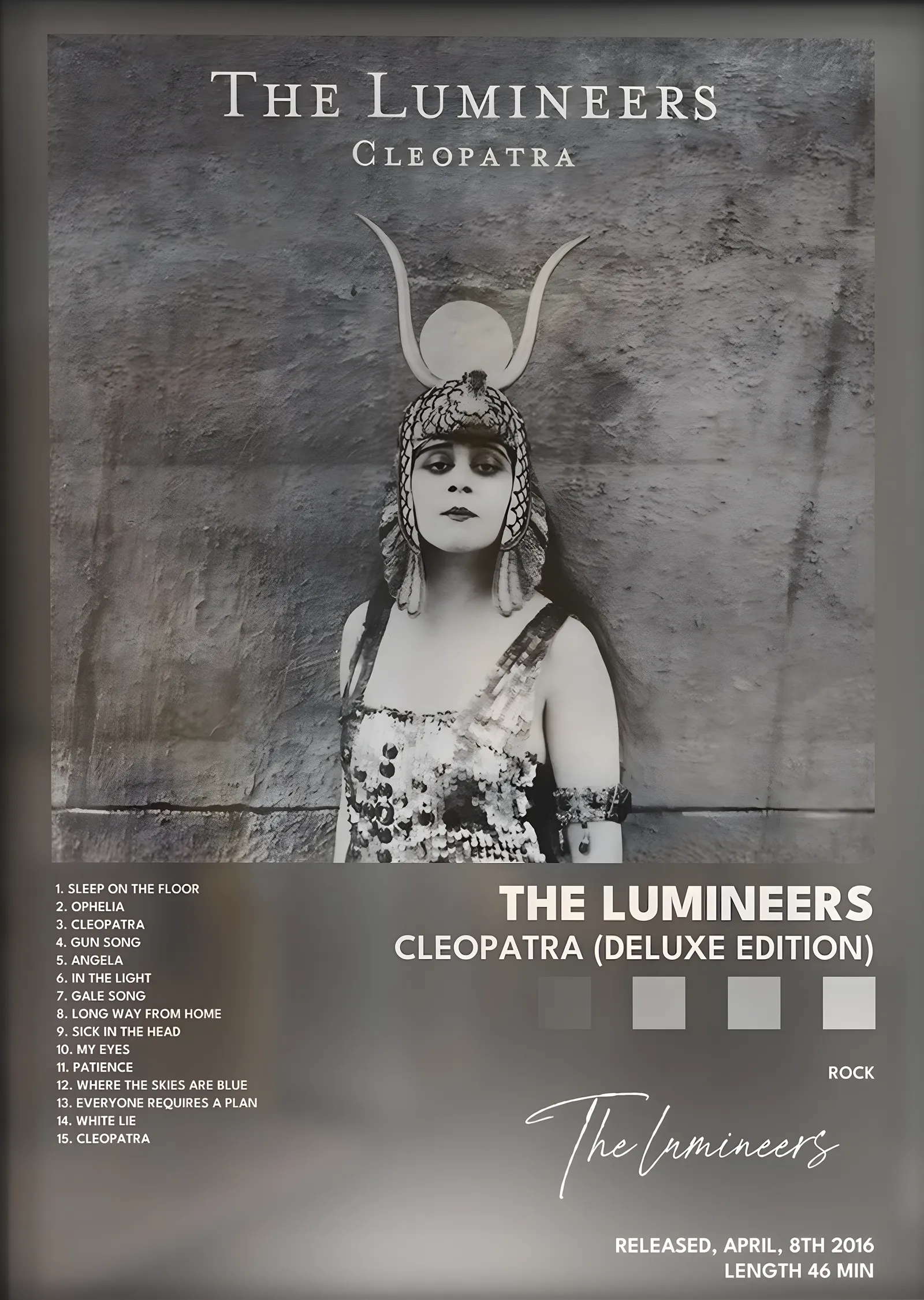 The Lumineers: Cleopatra metal tablo