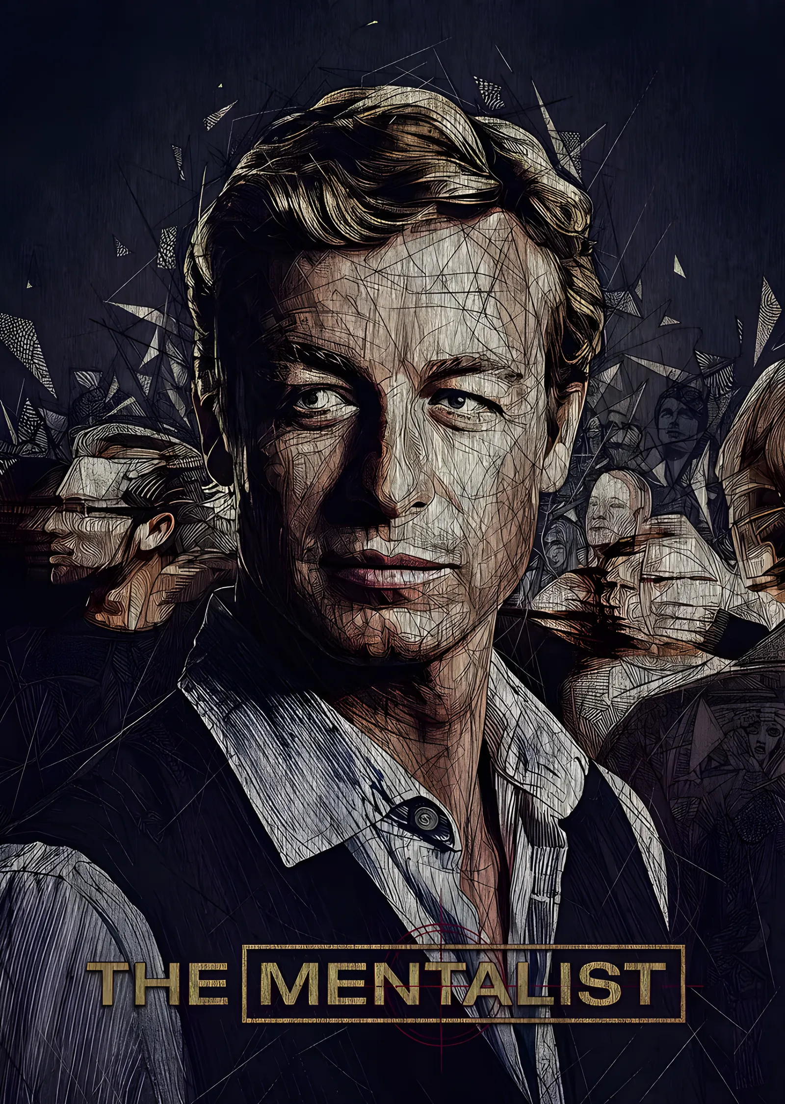 The Mentalist: Kalabalık Yüzler Afişi metal tablo