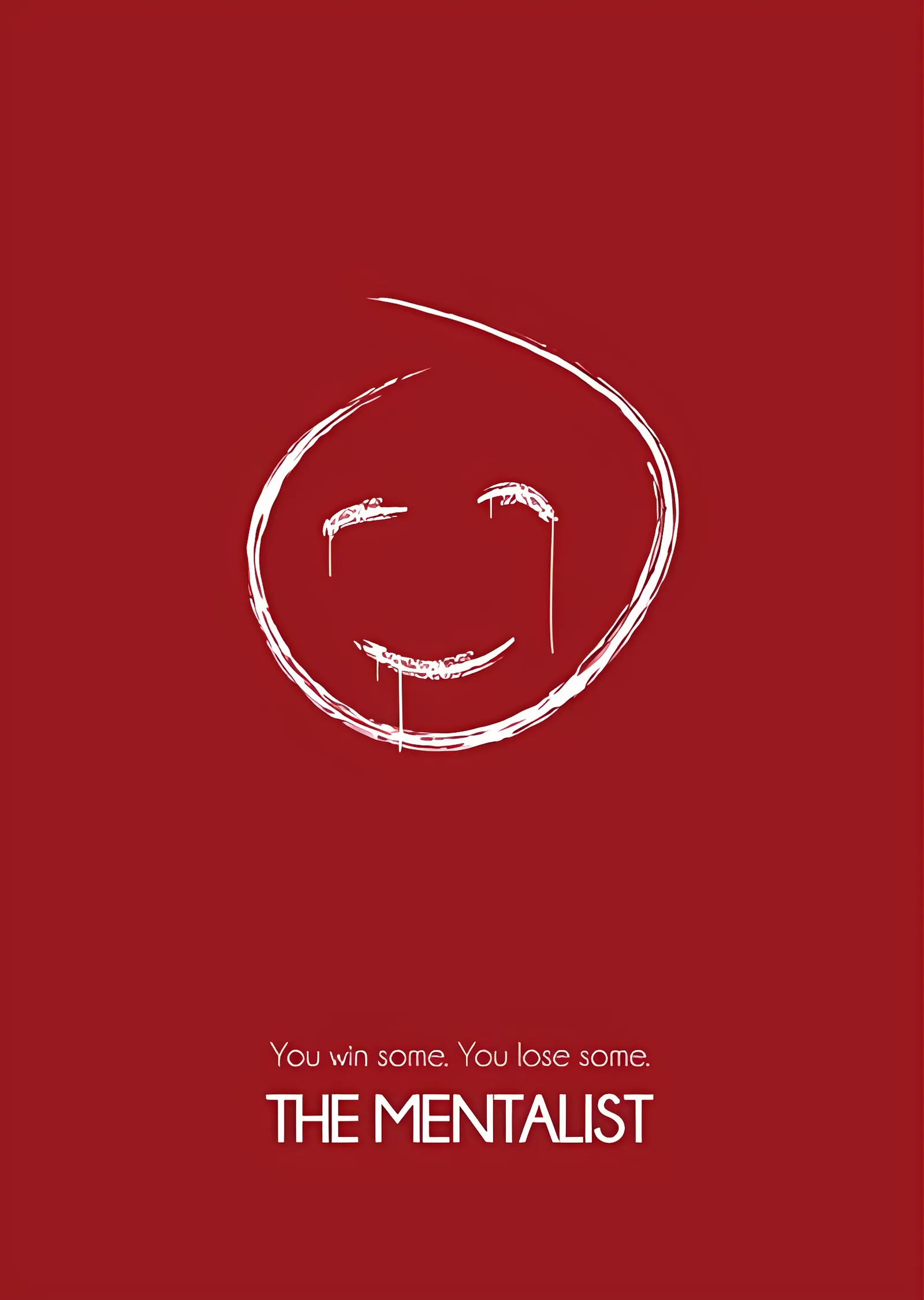 The Mentalist: Kırmızı Zeminde Gülen Yüz metal tablo