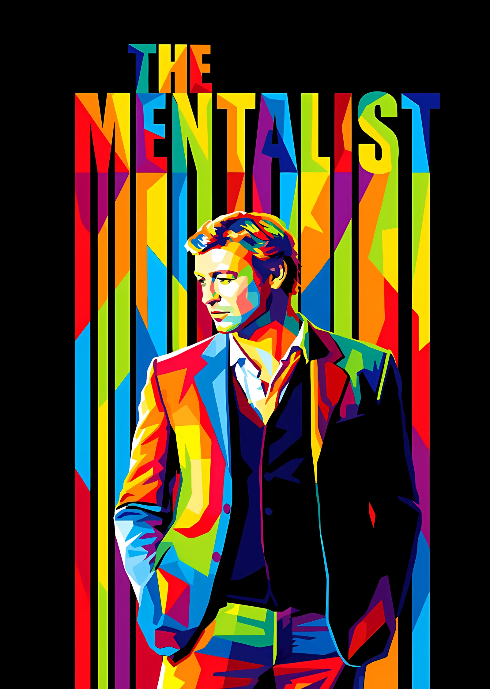 The Mentalist: Renkli Çubuk Pop Art metal tablo