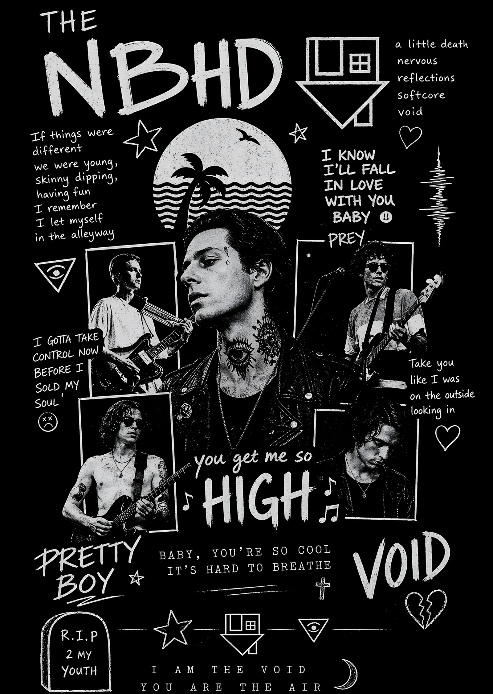 The Neighbourhood: Doodle ve Şarkı Sözleri metal tablo