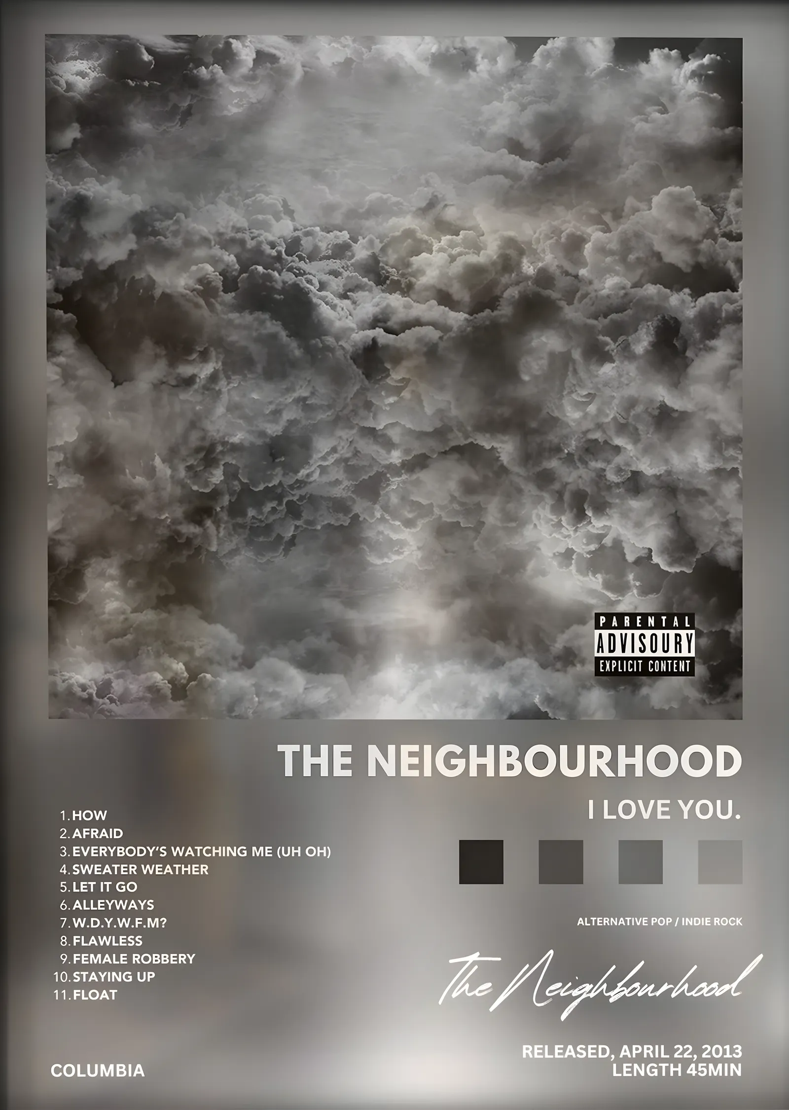 The Neighbourhood: I Love You. metal tablo