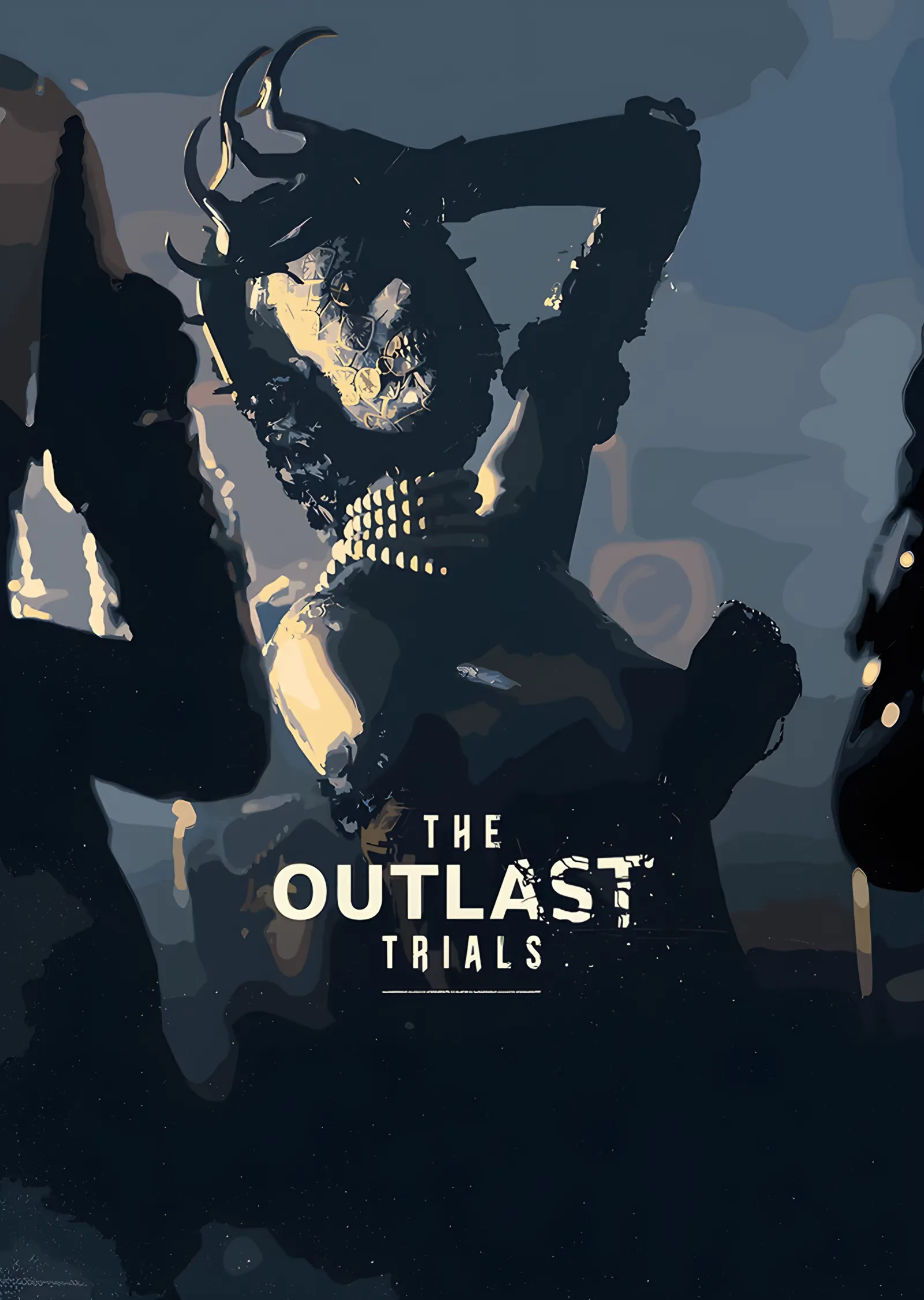 The Outlast Trials: Boynuzlu Dev Silüeti metal tablo