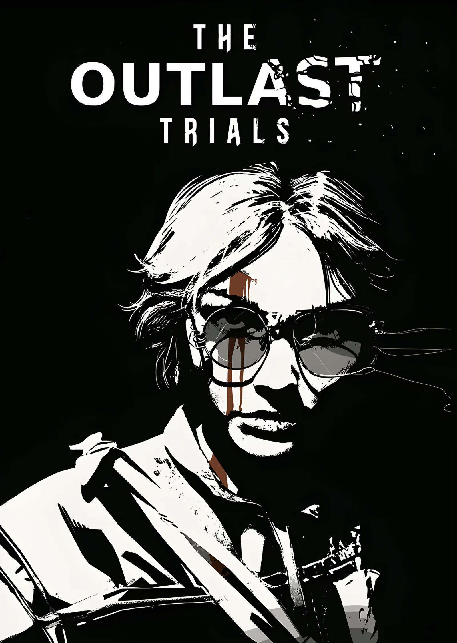 The Outlast Trials: Gözlüklü Beyaz Portre metal tablo