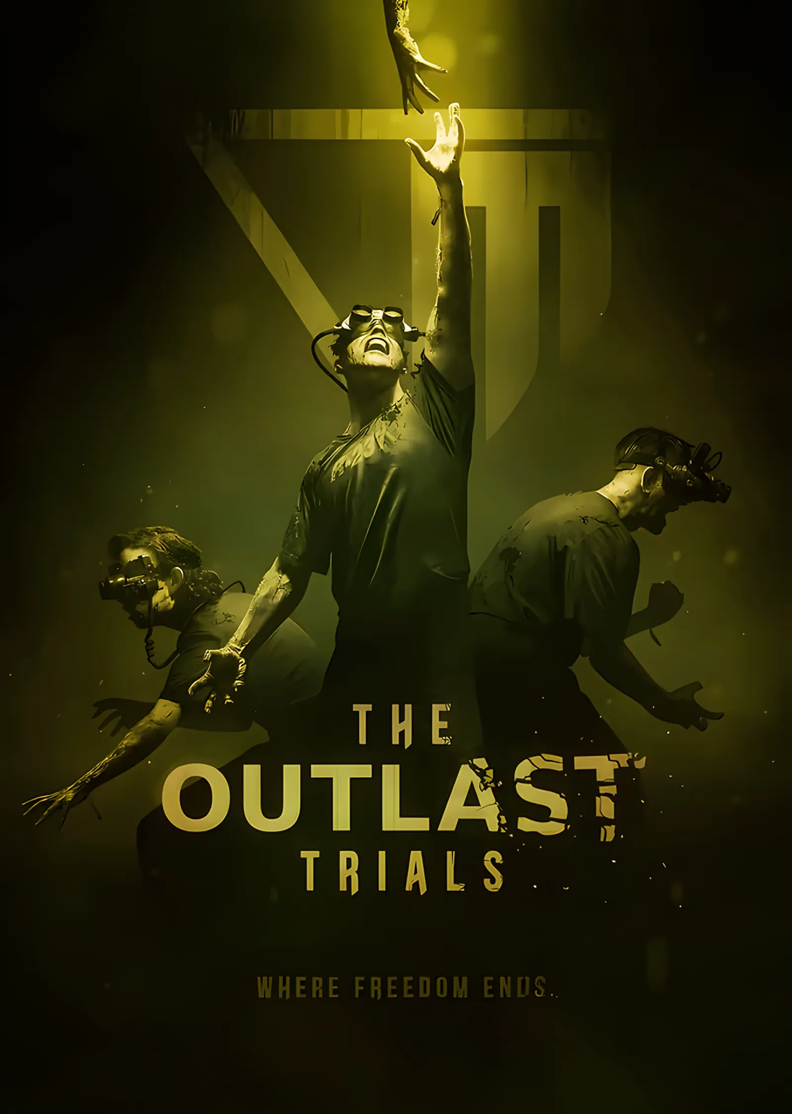 The Outlast Trials: Sarı Işıkta Asılı Figür metal tablo
