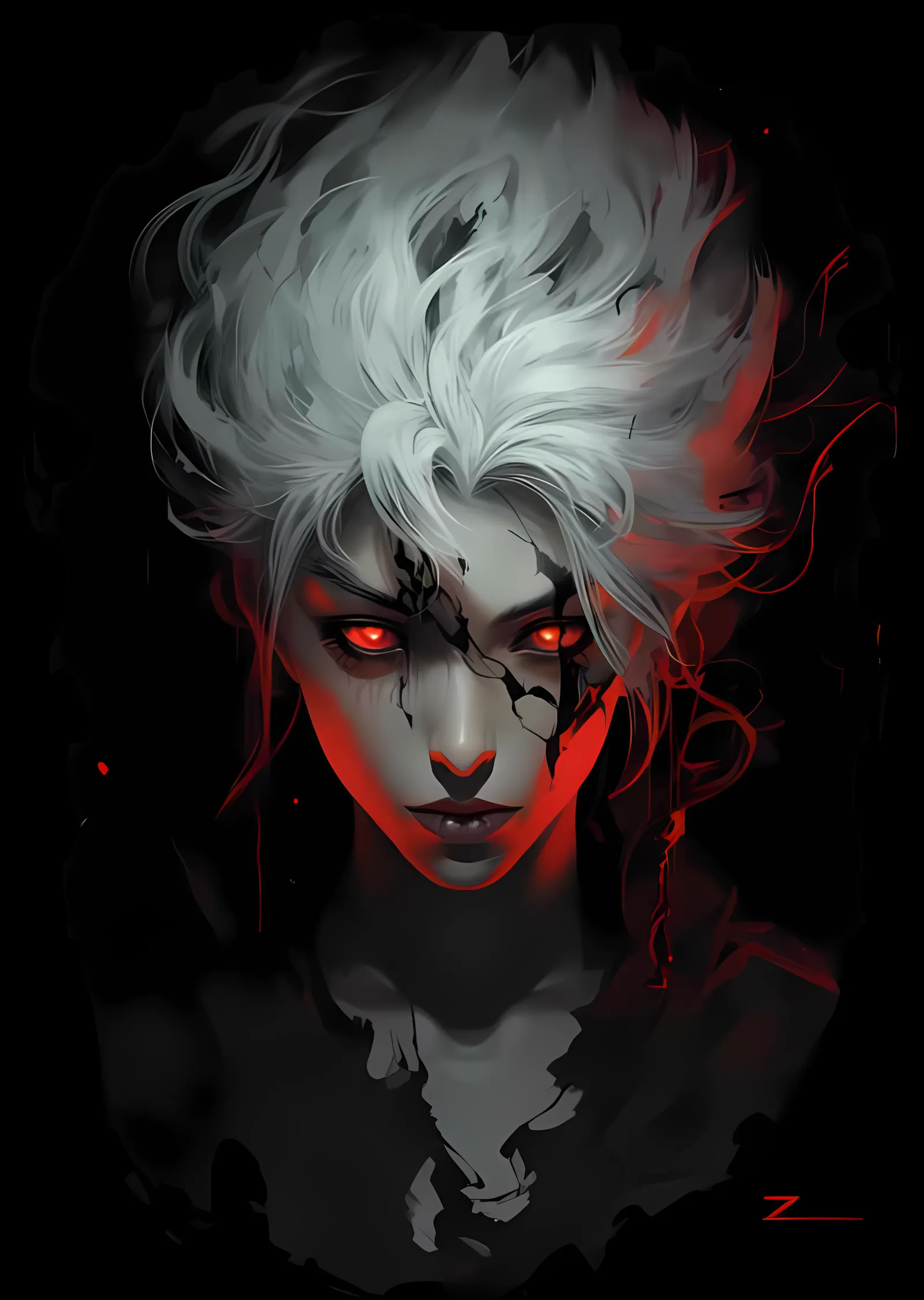 Tokyo Ghoul - Çatlayan Maske ve Kızıl Bakış metal tablo