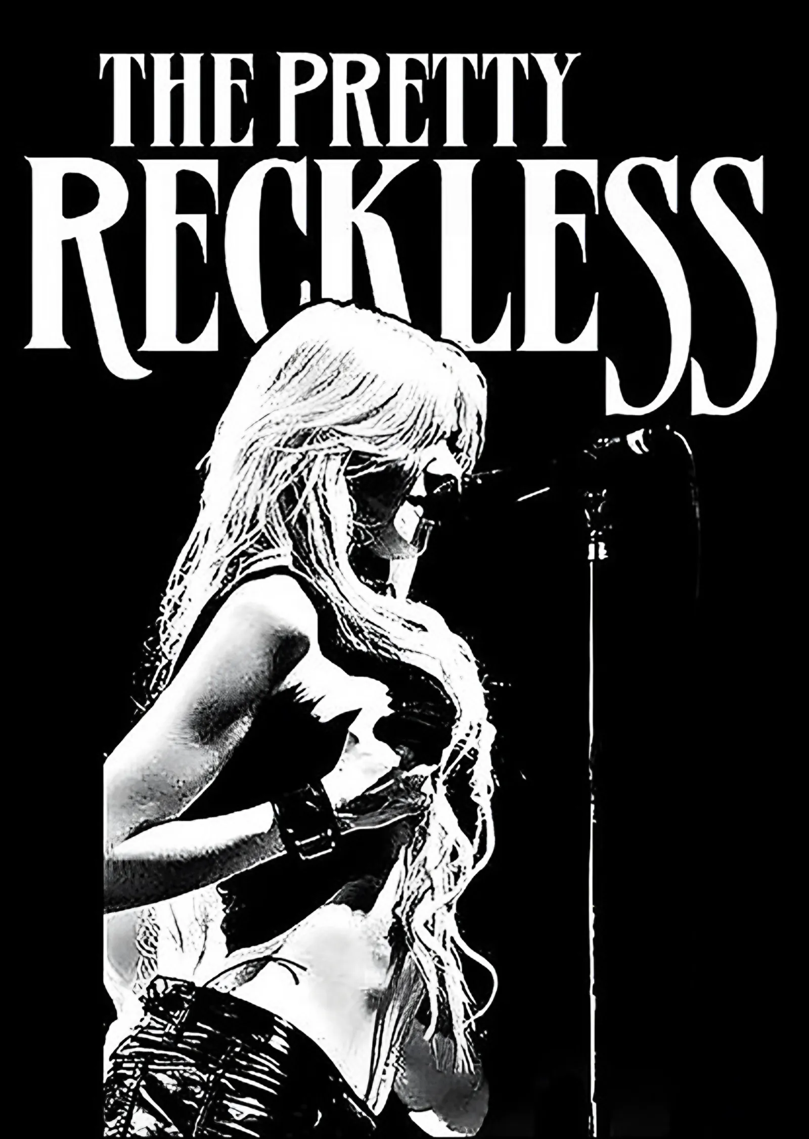The Pretty Reckless - Sahnede Siyah Beyaz metal tablo
