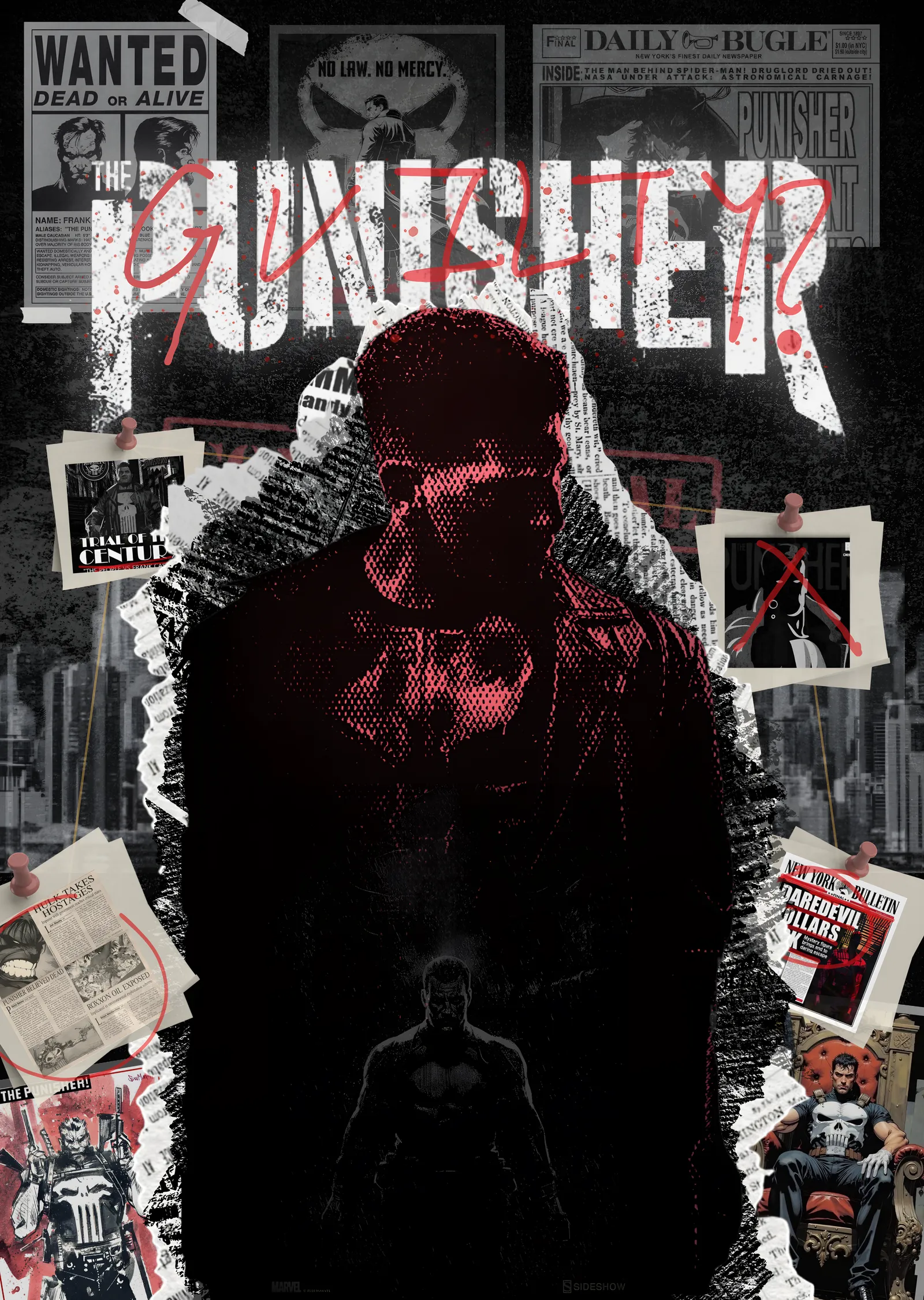 The Punisher - Gazete Kolajı metal tablo