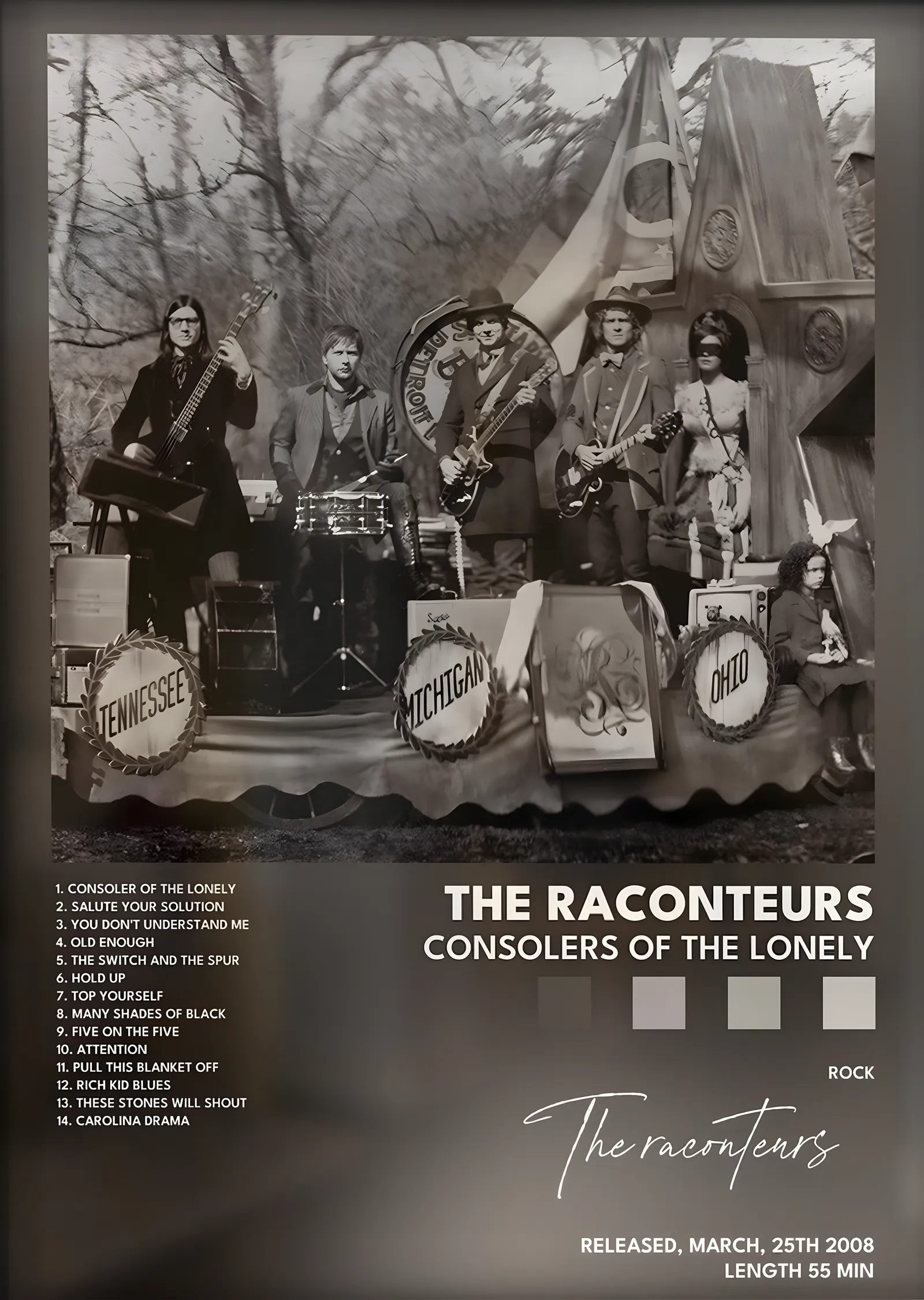The Raconteurs: Consolers of the Lonely metal tablo