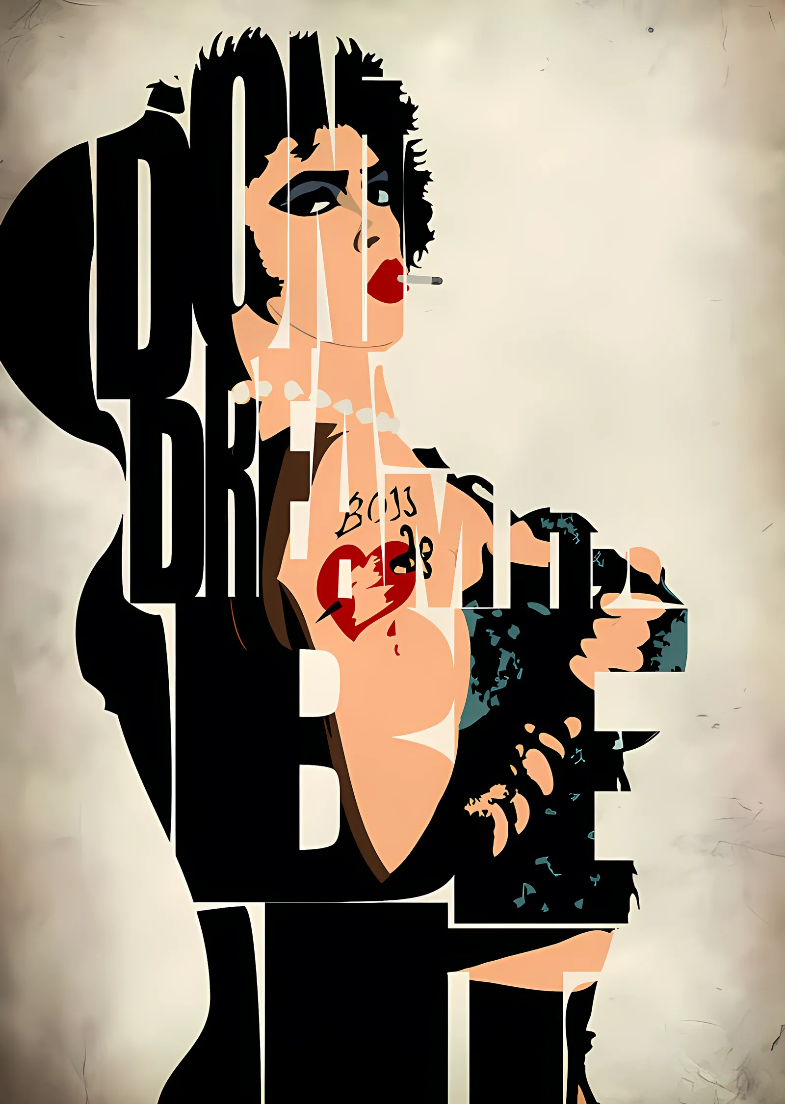 Dr. Frank-N-Furter - Tipografi Portre metal tablo