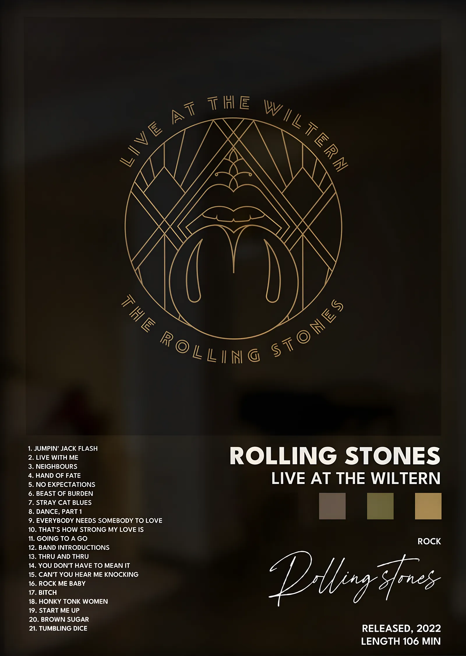 The Rolling Stones: Live at the Wiltern metal tablo