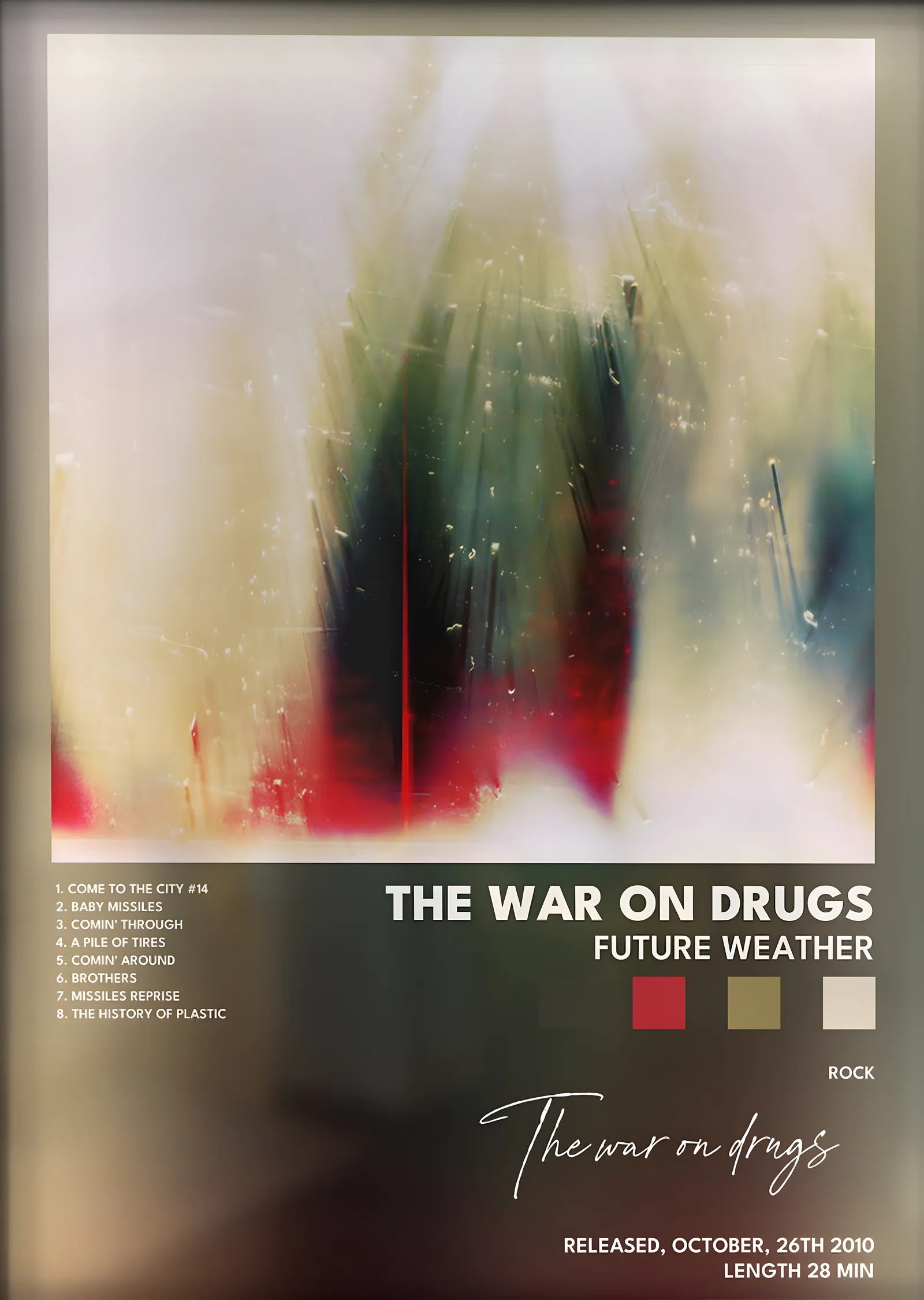 The War on Drugs: Future Weather metal tablo