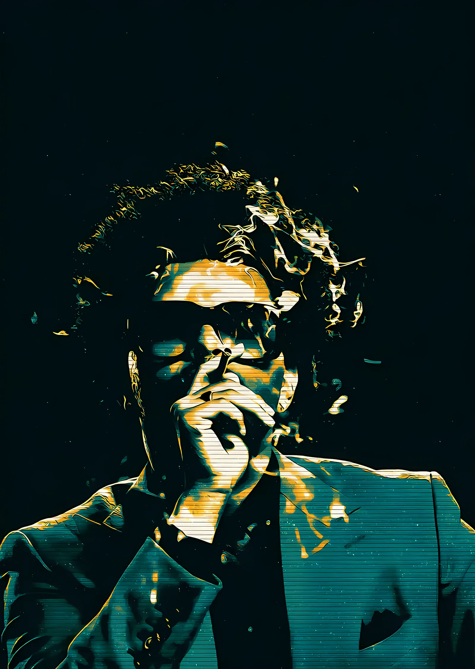 The Weeknd: Altın Işıkta Mikrofon metal tablo