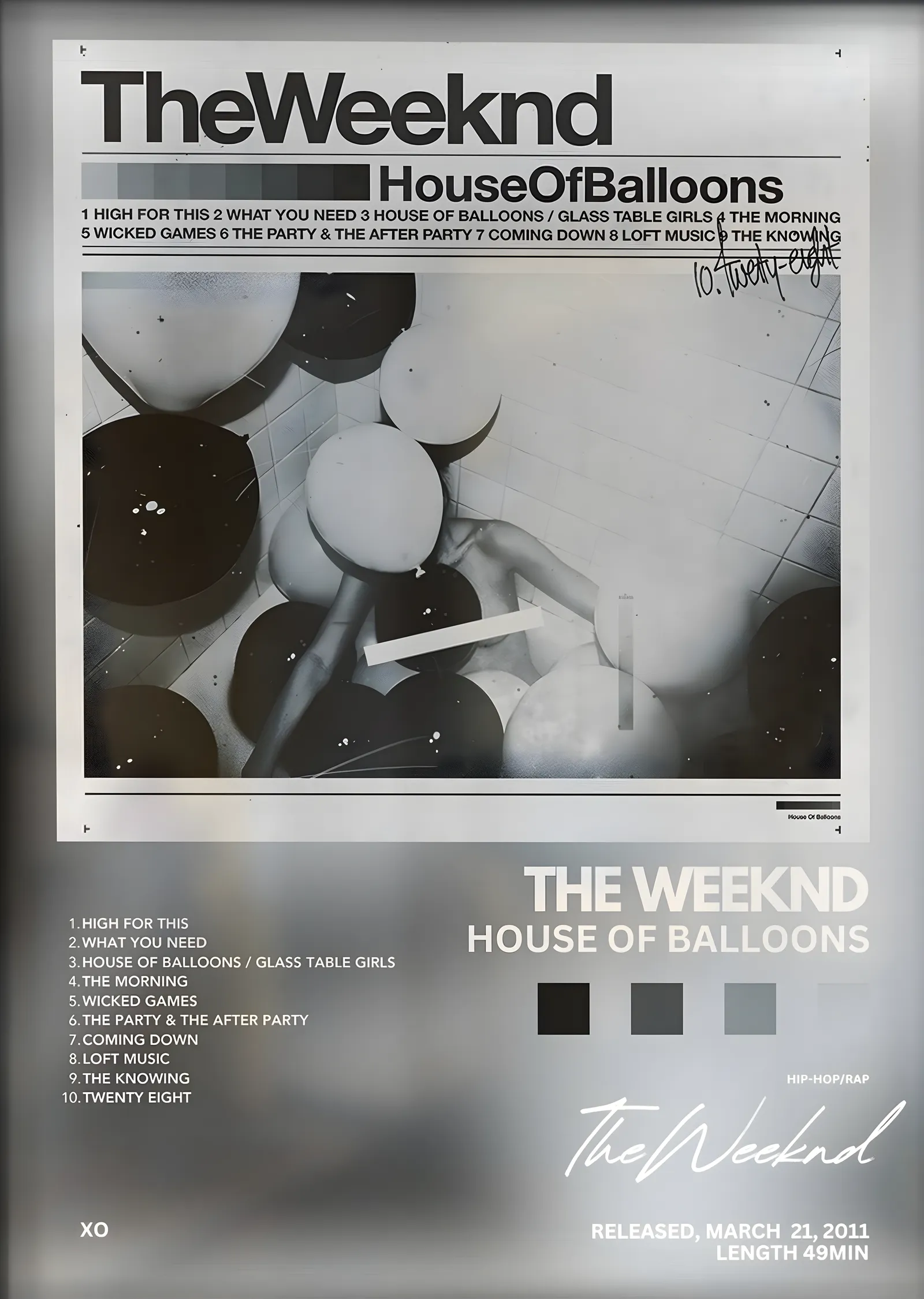The Weeknd: House of Balloons metal tablo