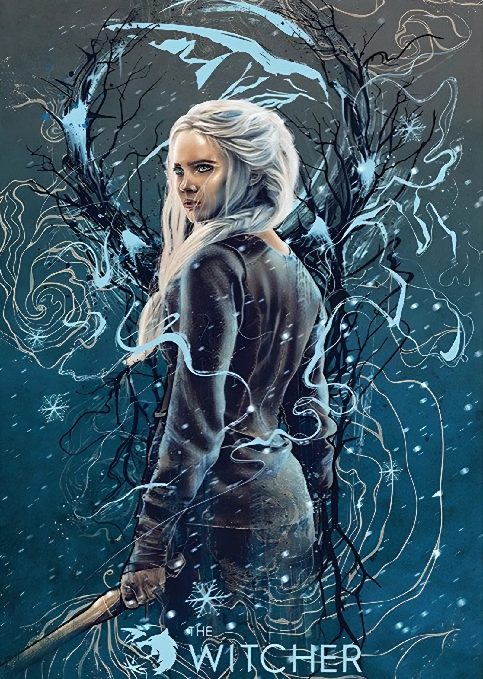 The Witcher Ciri Kış metal tablo