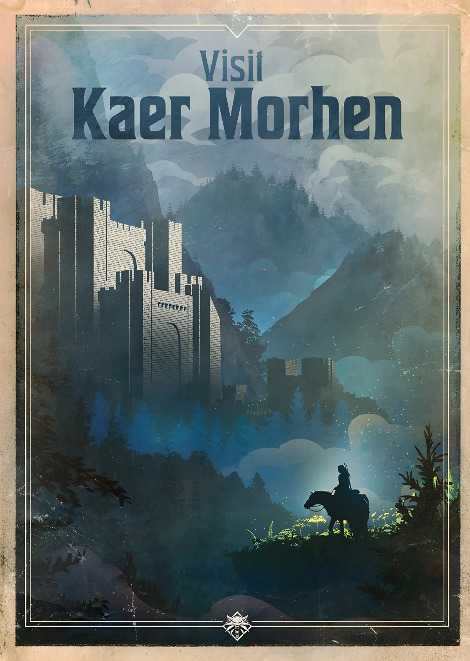 The Witcher: Kaer Morhen Seyahat Afişi metal tablo