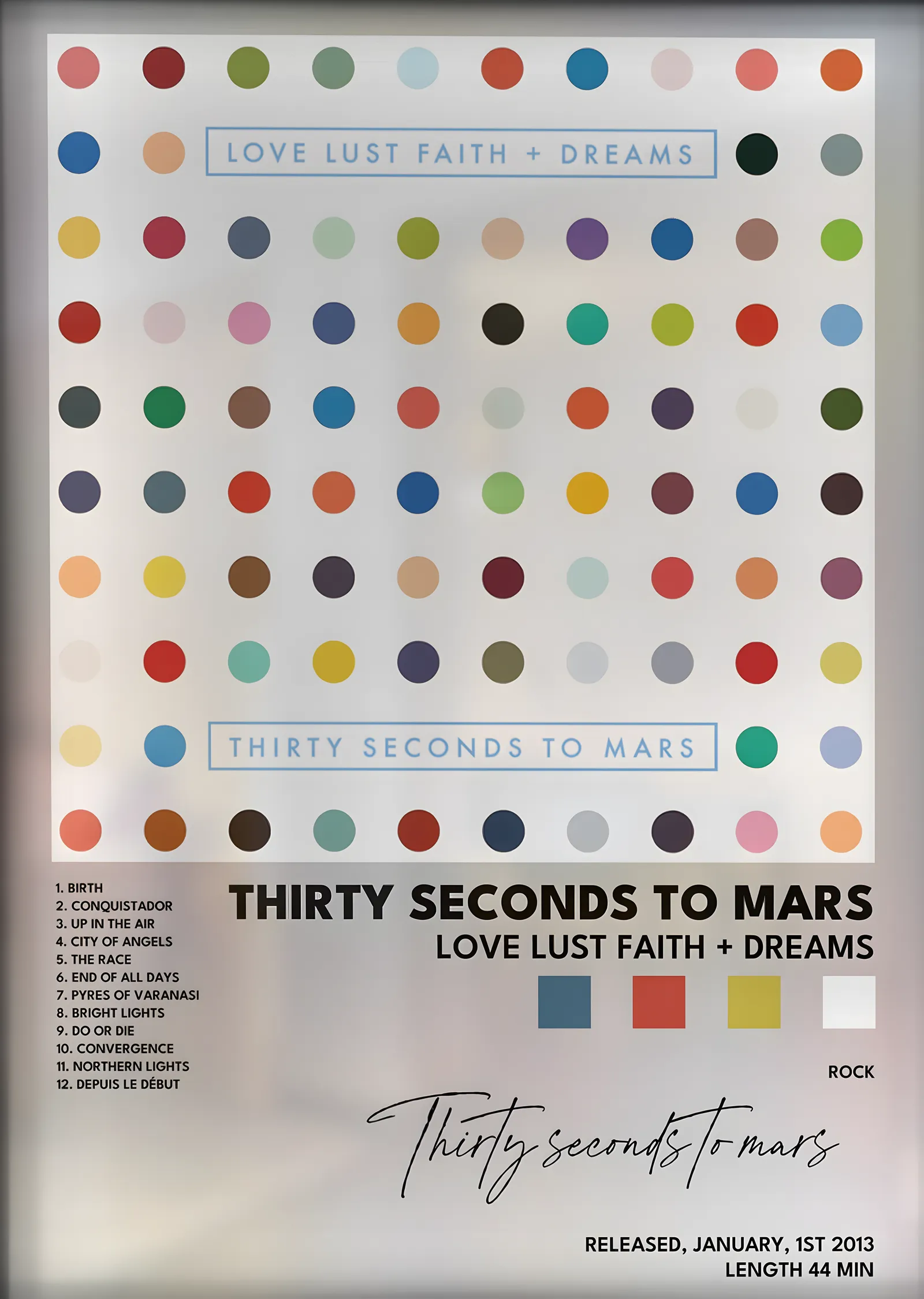 Thirty Seconds to Mars: Love Lust Faith + Dreams metal tablo