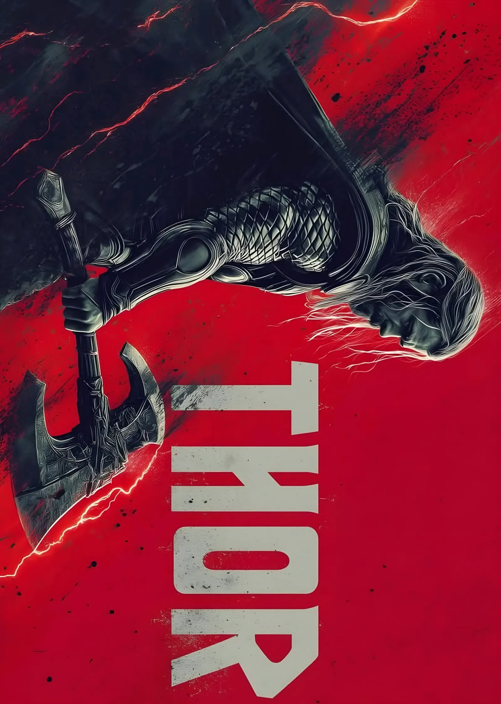 Thor - Kızıl Zemin metal tablo