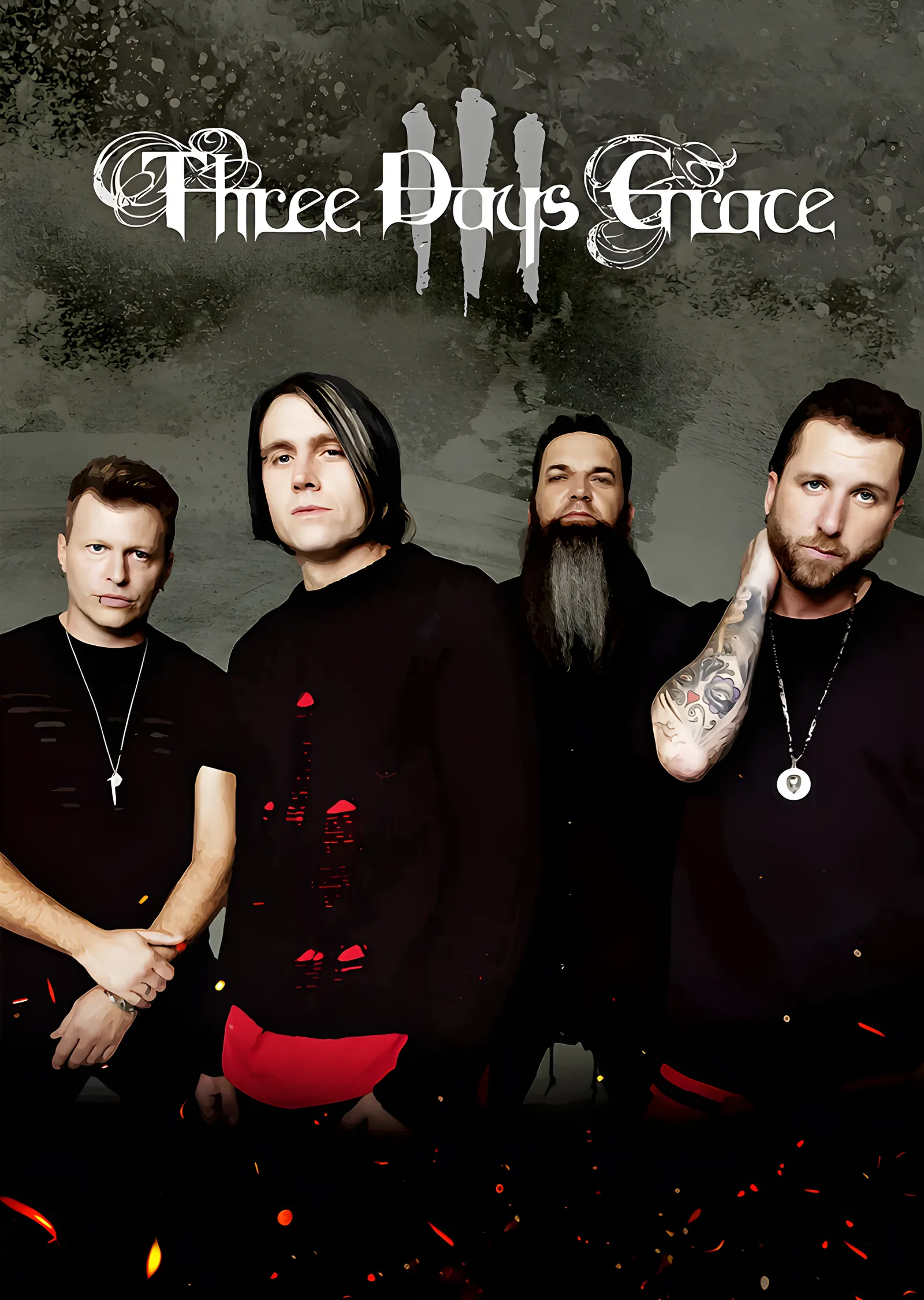Three Days Grace - Grup Fotoğrafı metal tablo
