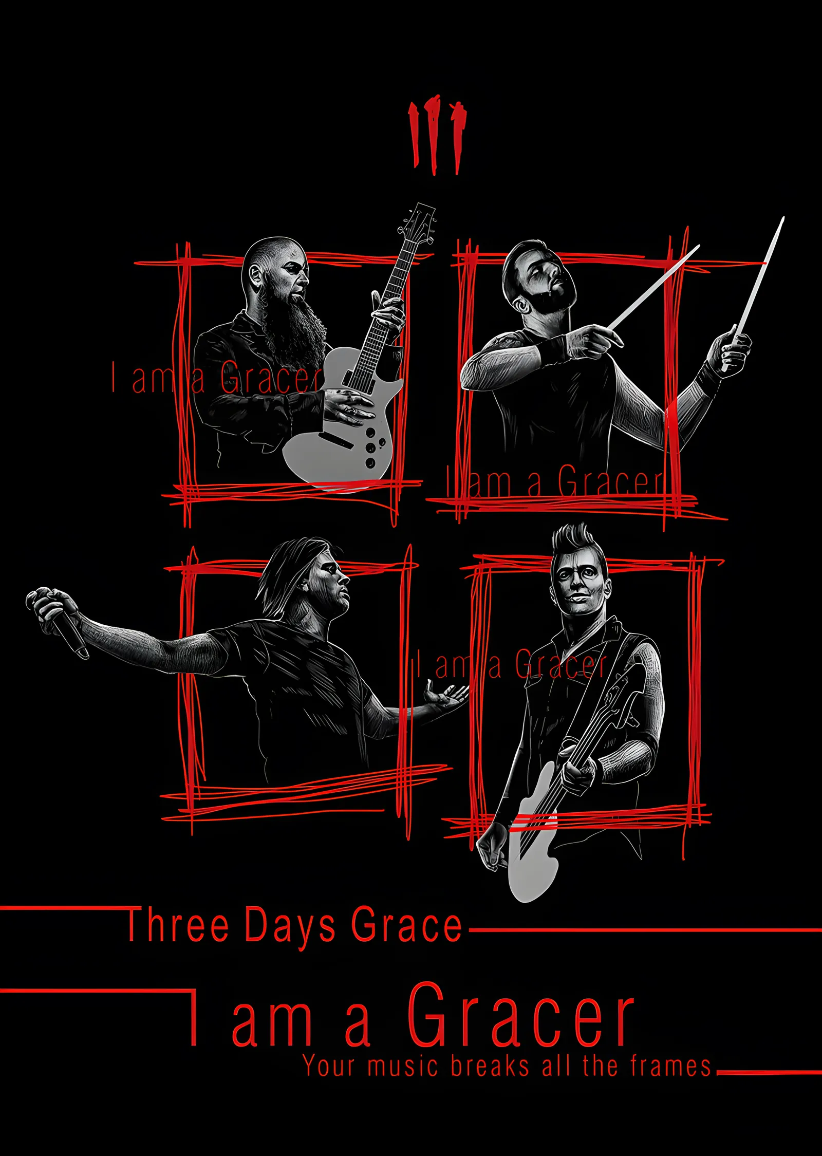 Three Days Grace - I Am a Gracer metal tablo