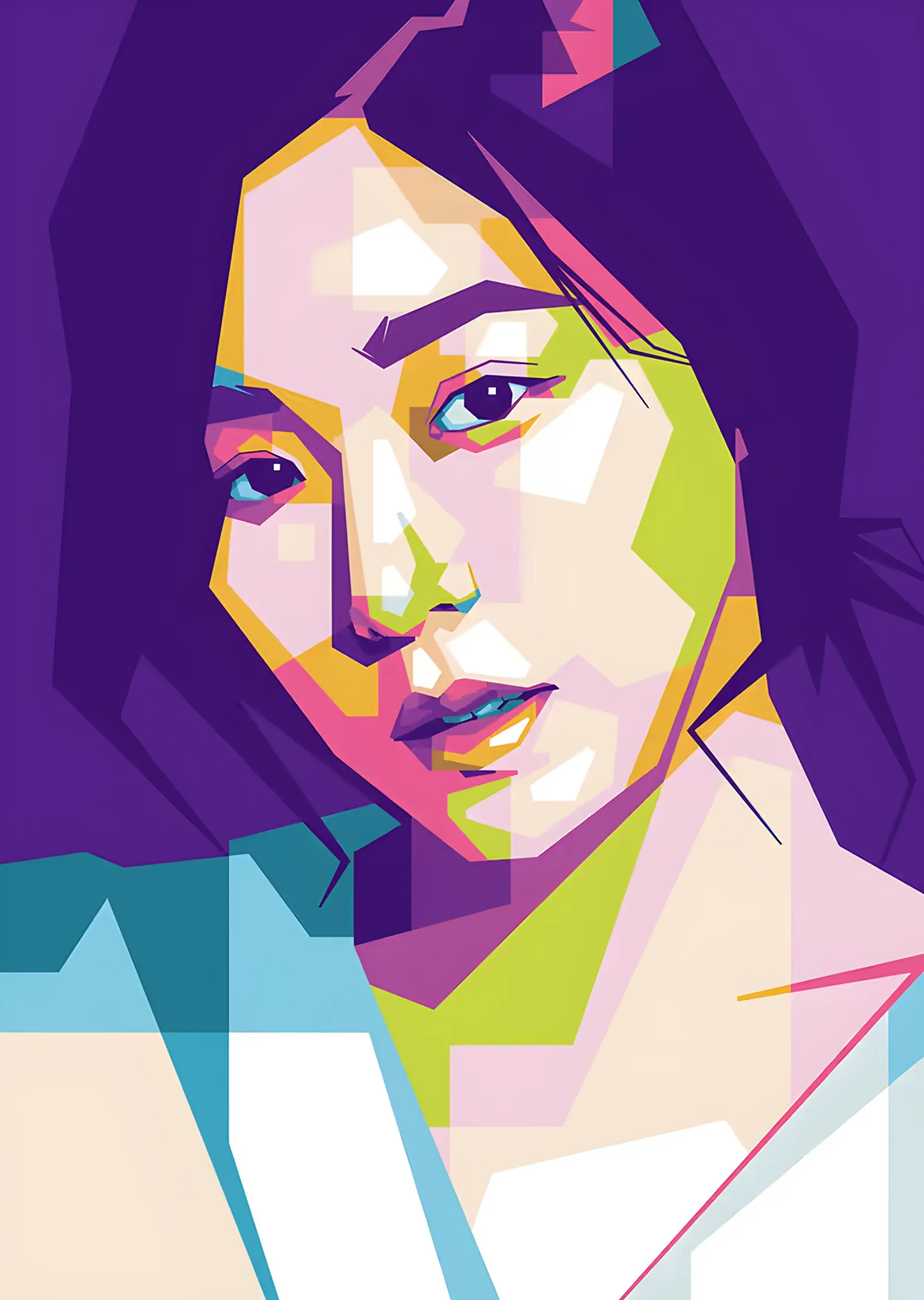 Tiffany (Girls' Generation) - Geometrik Portre metal tablo