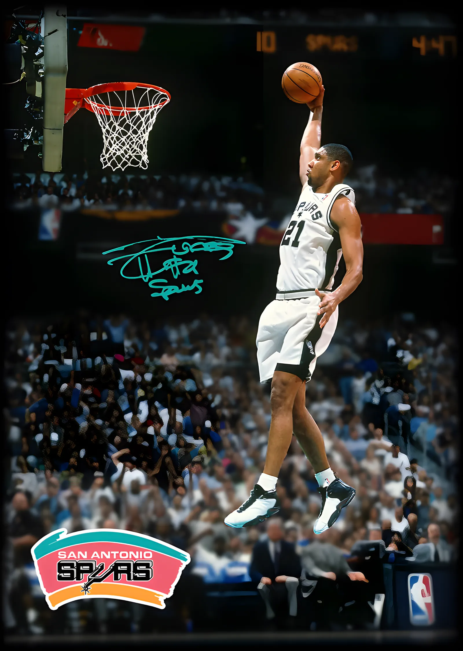 Tim Duncan - San Antonio Spurs metal tablo