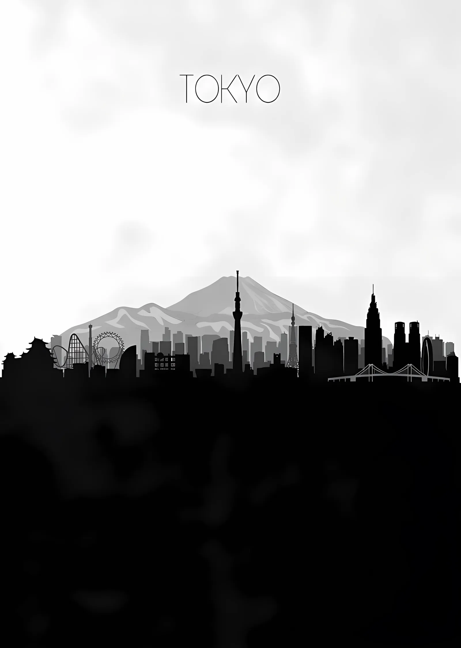 Tokyo Silueti metal tablo
