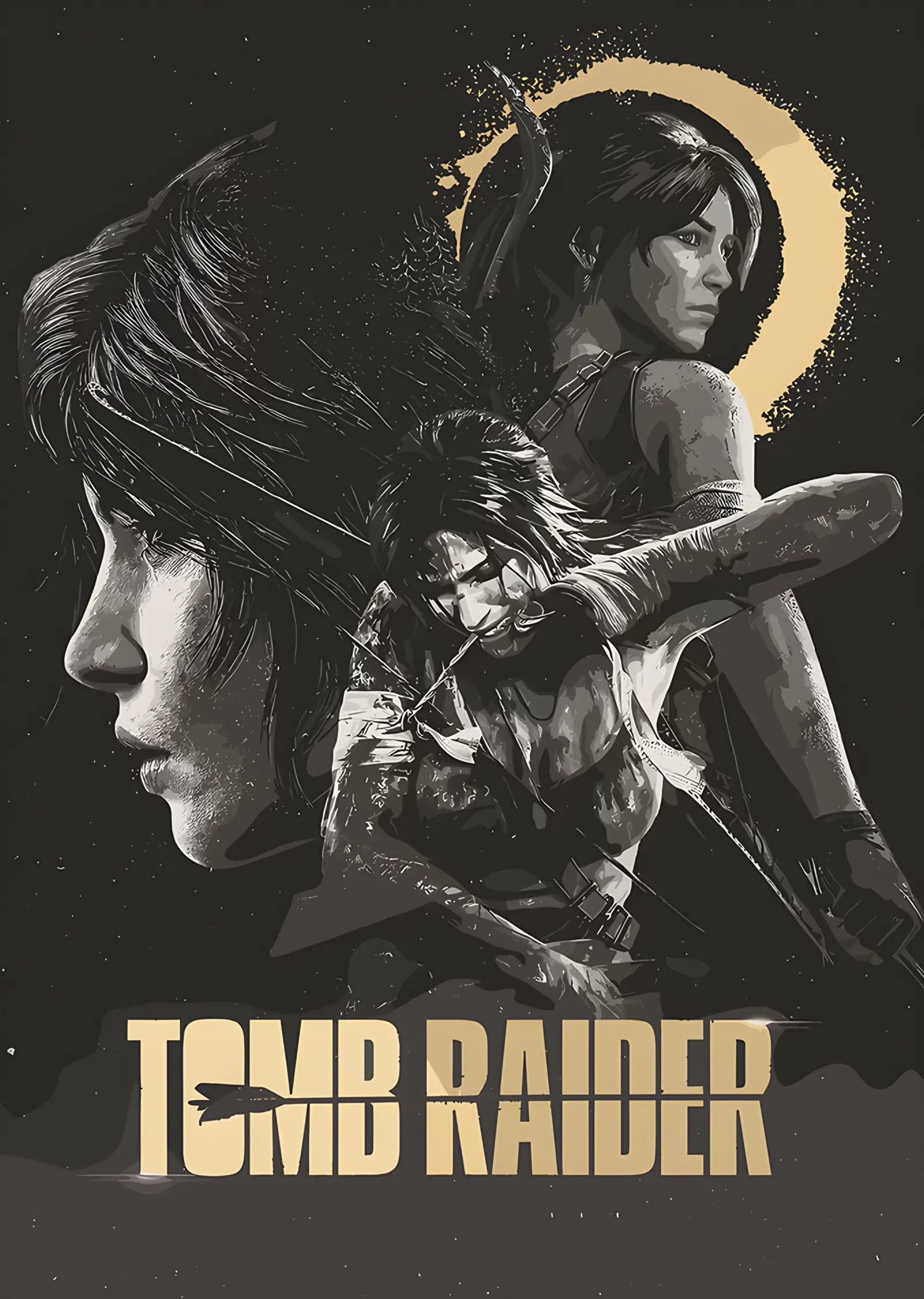 Tomb Raider: Altın Hâlede Lara'nın Portresi metal tablo