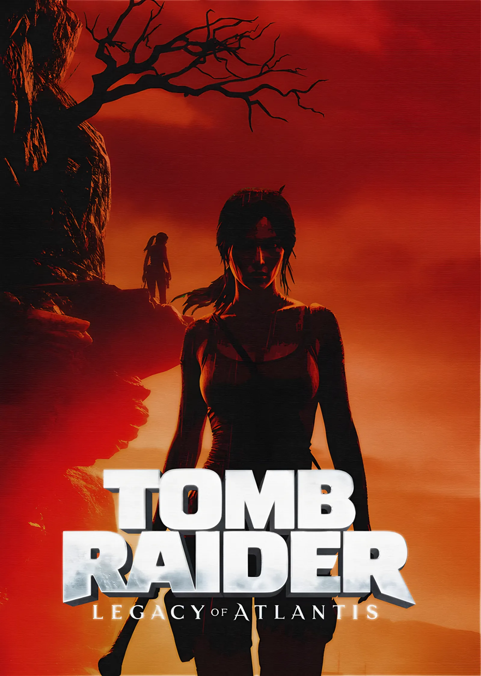Tomb Raider: Kızıl Gökte Lara Silüeti metal tablo