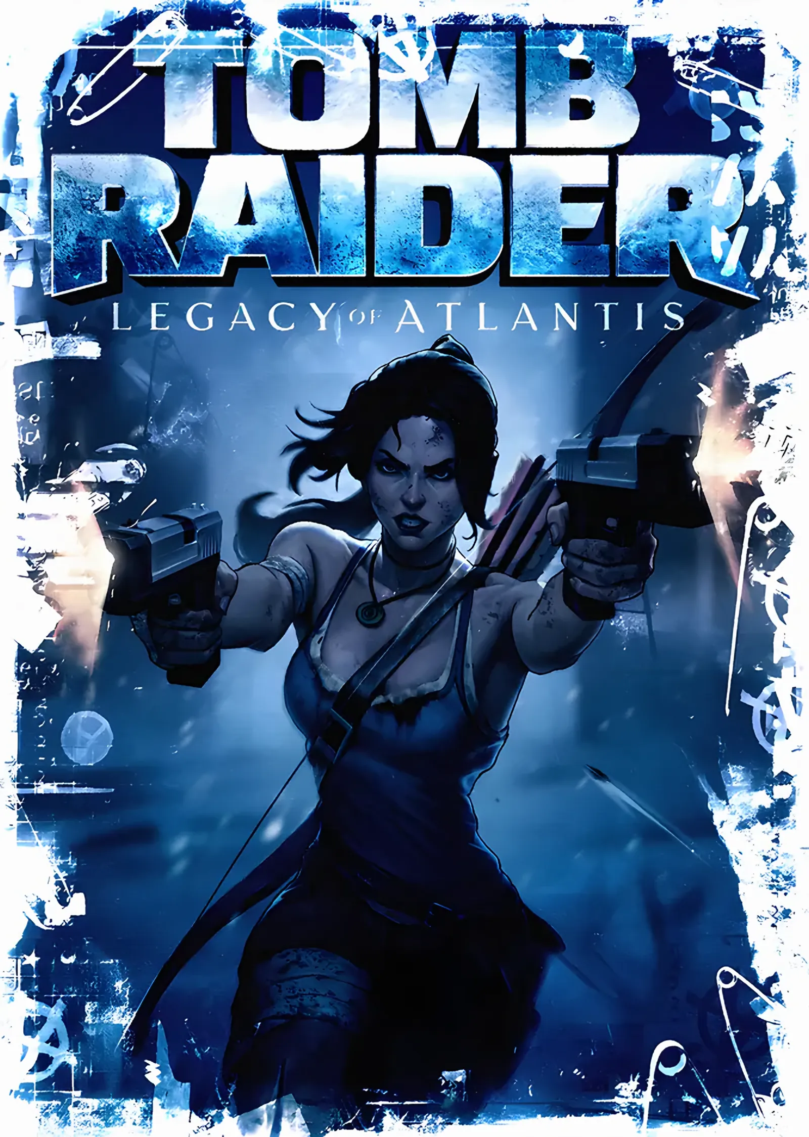 Tomb Raider: Mavi Zeminde İki Tabanca metal tablo