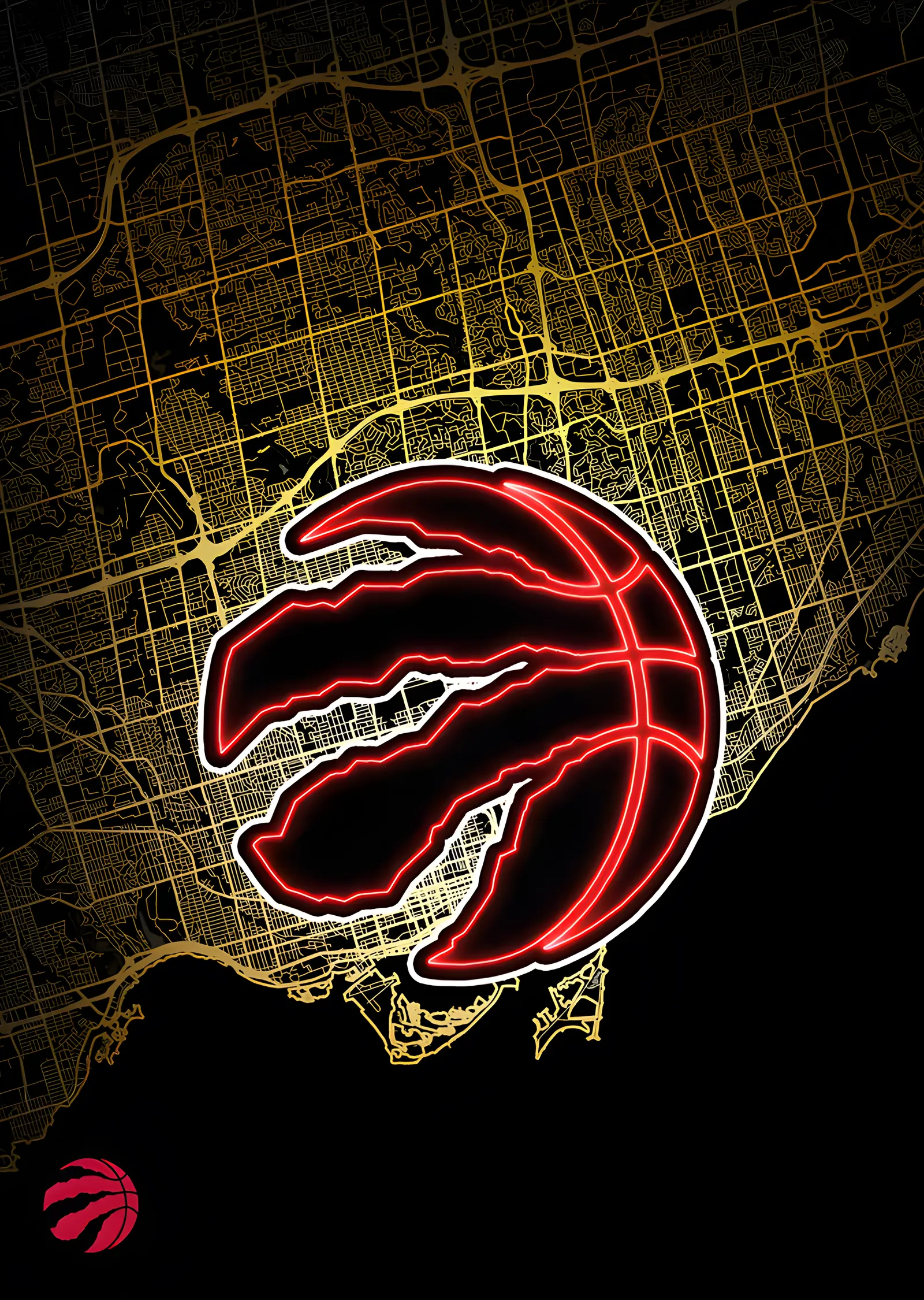 Toronto Raptors - Şehir Haritası metal tablo