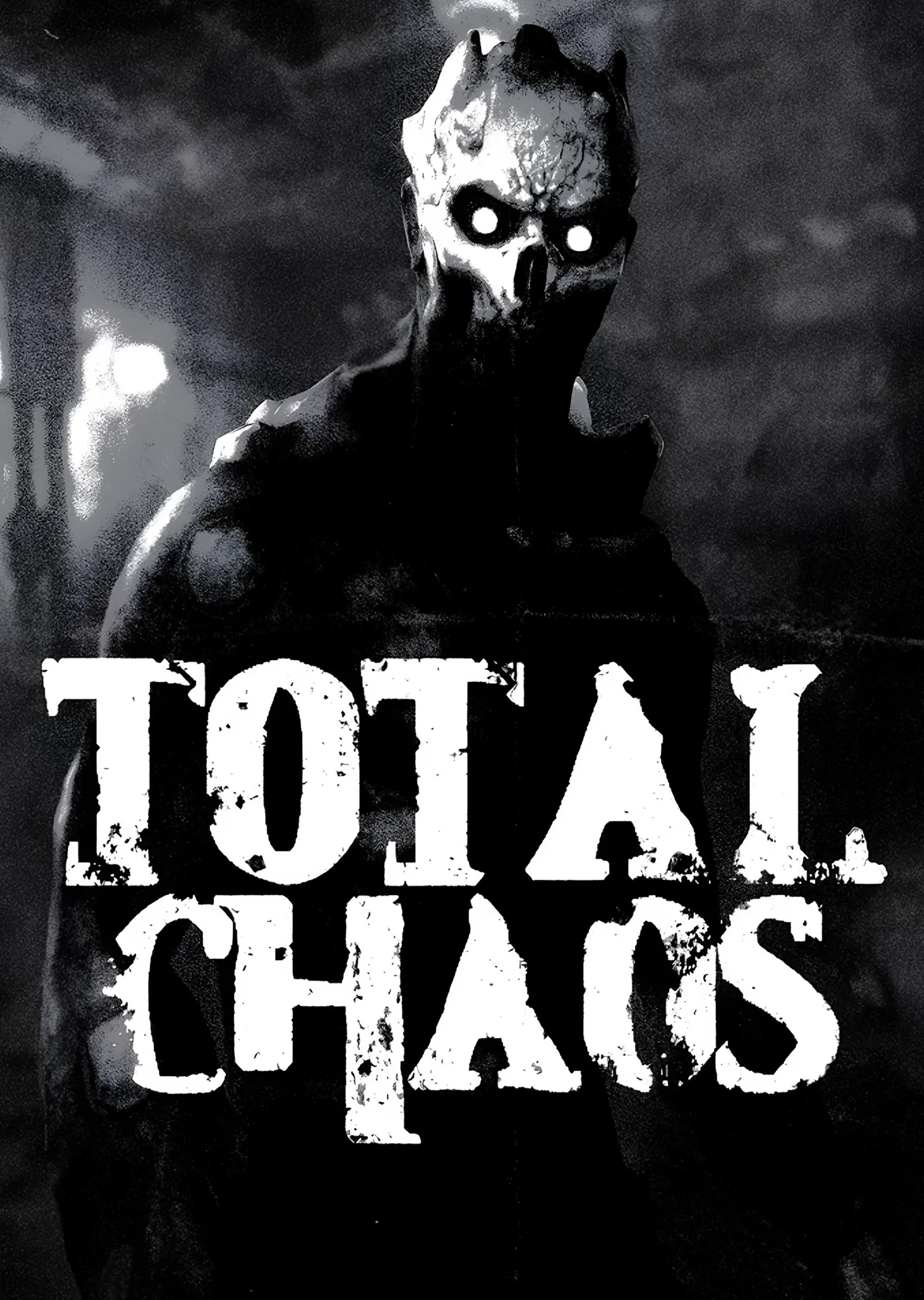Total Chaos: Gri Sisde Deforme Figür metal tablo