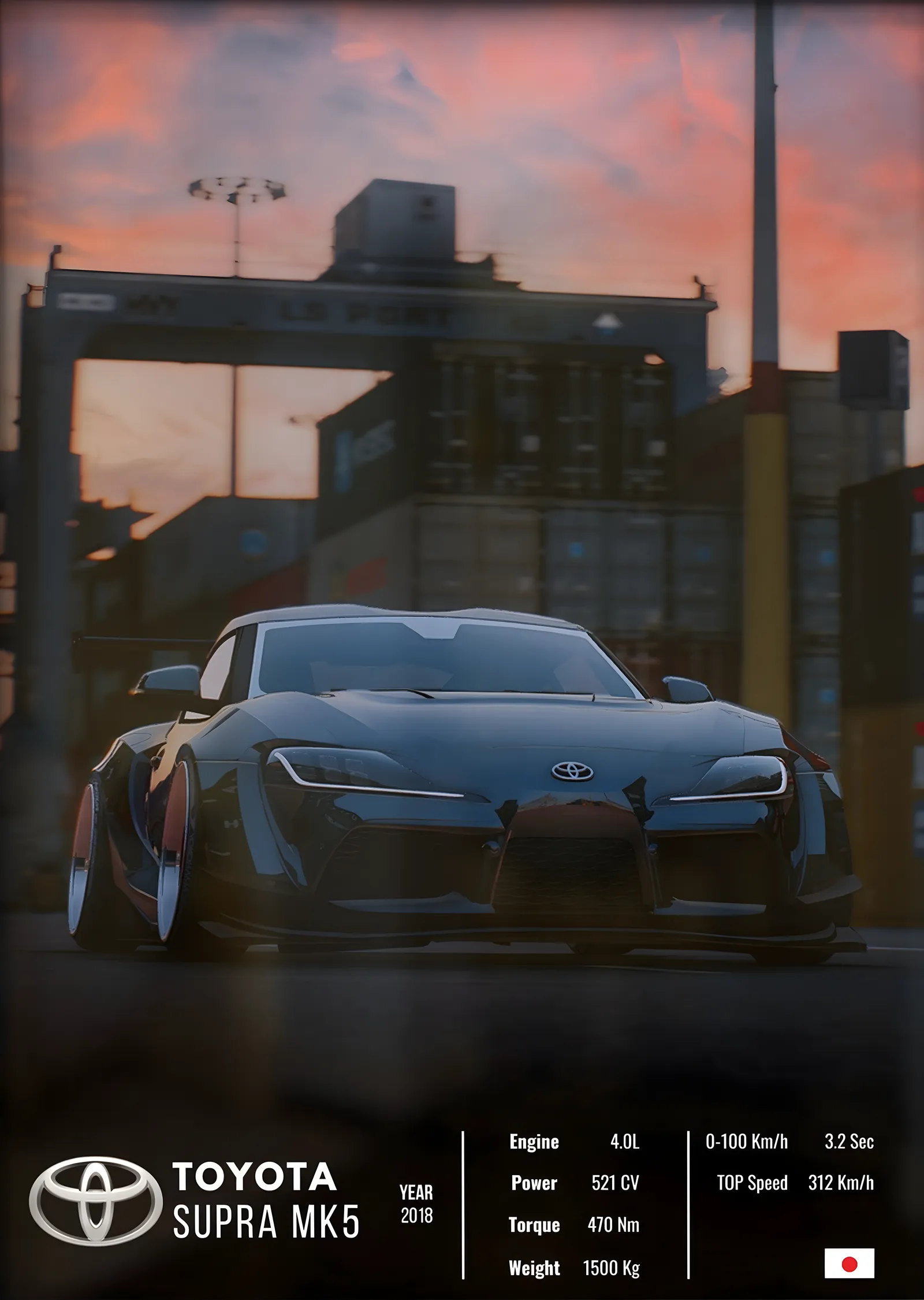 Toyota Supra MK5 metal tablo