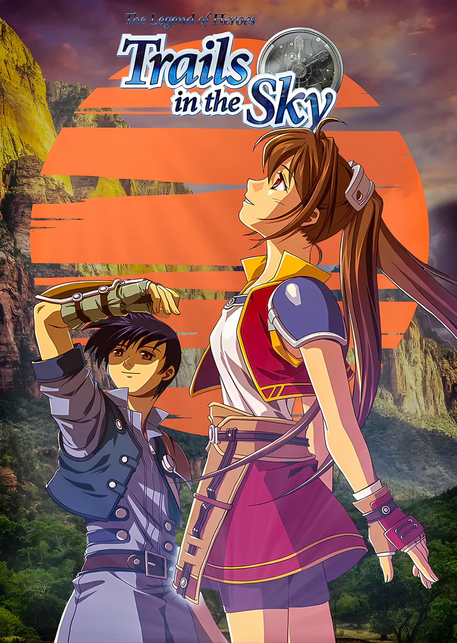 Trails in the Sky: Turuncu Güneşte İkili metal tablo