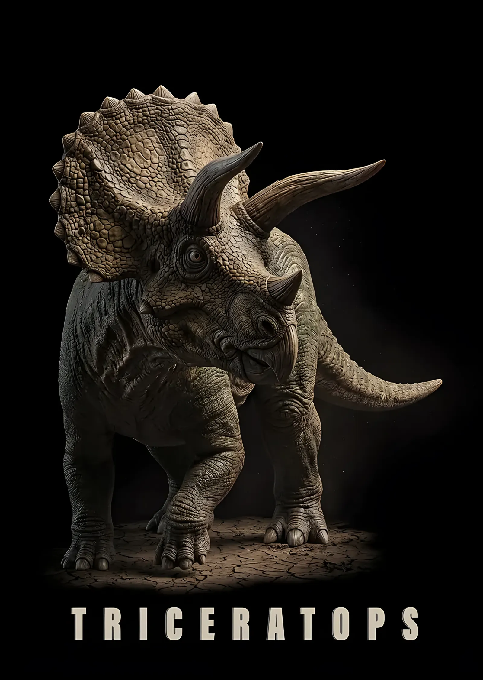 Triceratops metal tablo