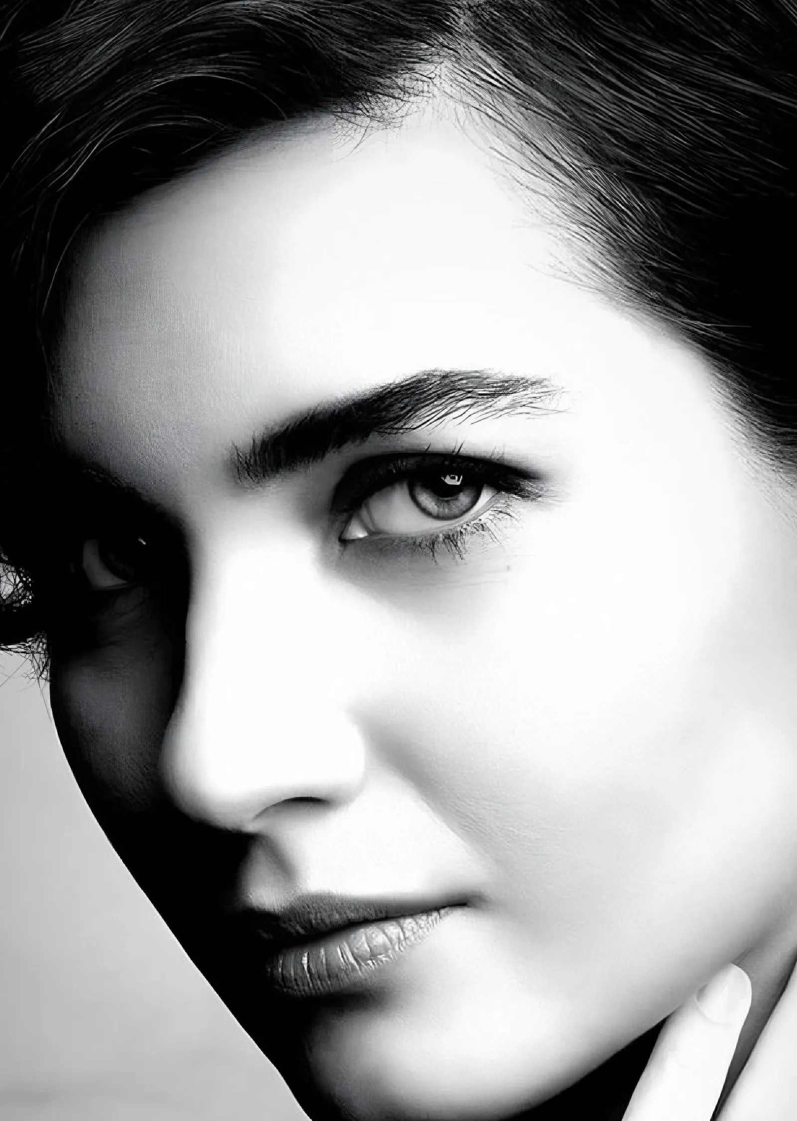 Tuba Büyüküstün - Siyah Beyaz Yakın Plan metal tablo