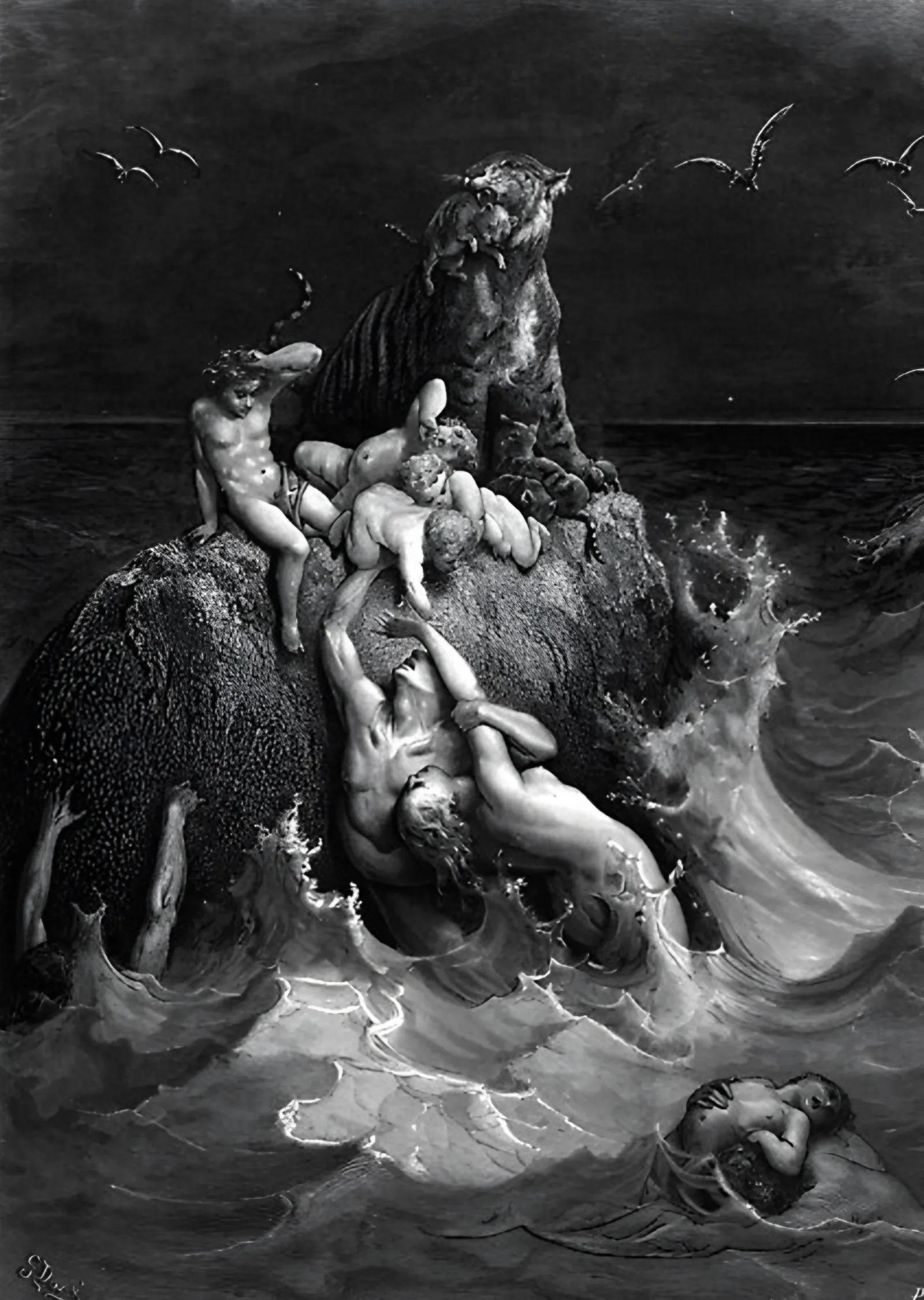 Tufan Kayalığı - Gustave Doré metal tablo