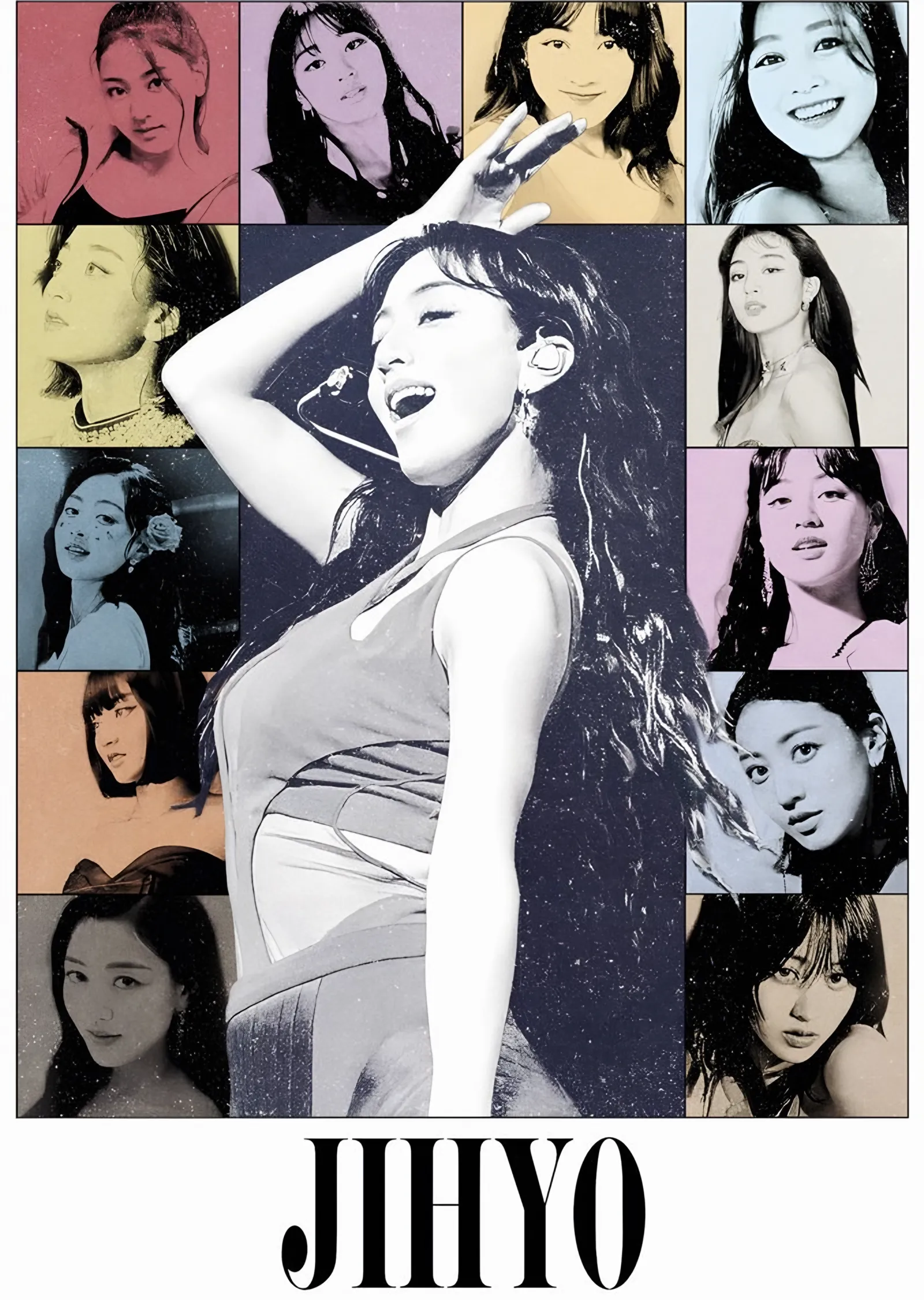 TWICE - Jihyo Kolaj metal tablo