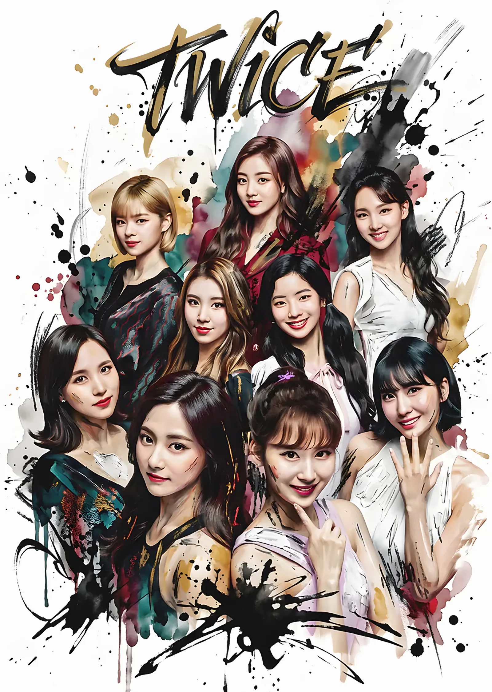 TWICE - Mürekkep Sıçraması metal tablo