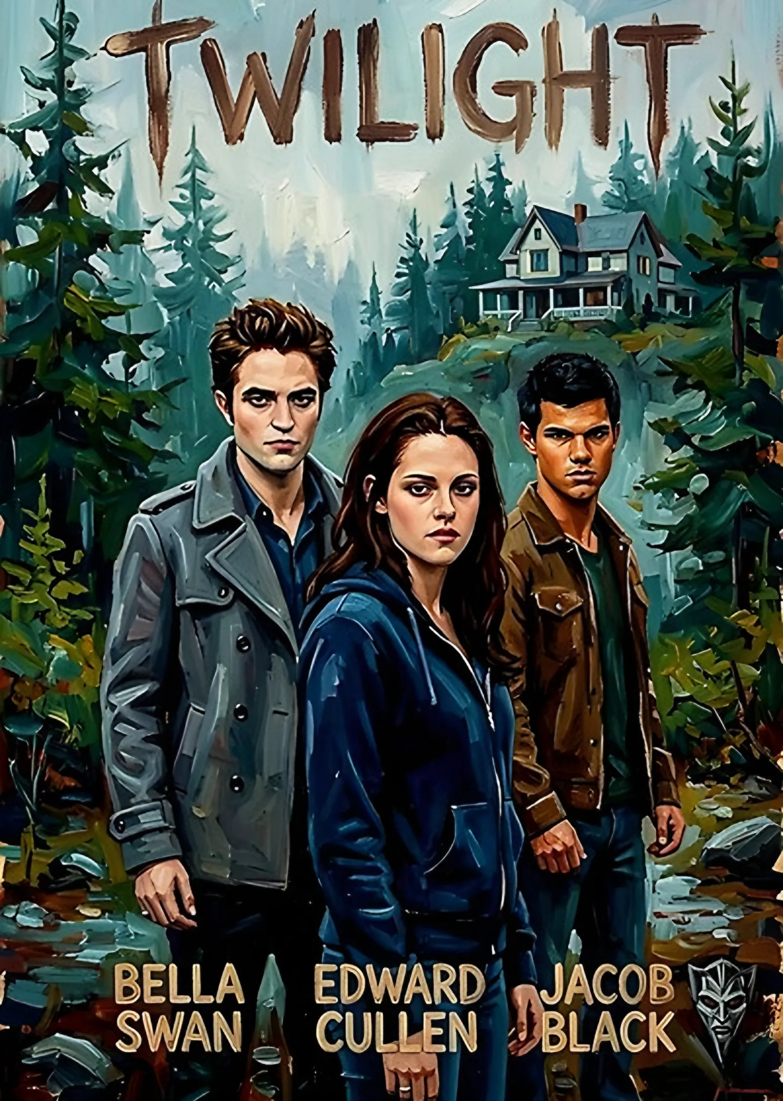 Twilight Bella Edward Jacob metal tablo