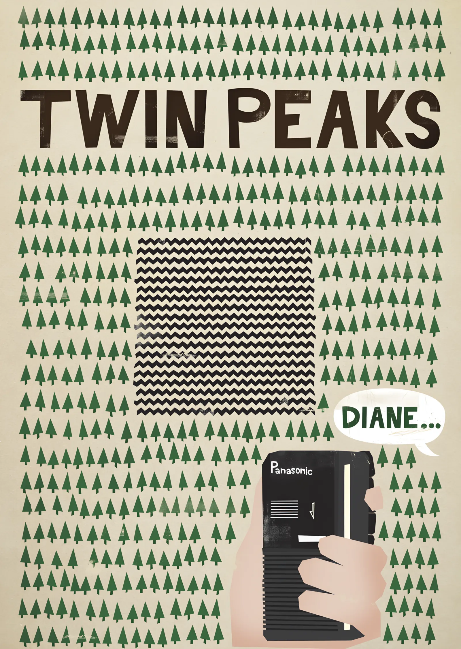 Twin Peaks - Çam Ormanı ve Diane metal tablo