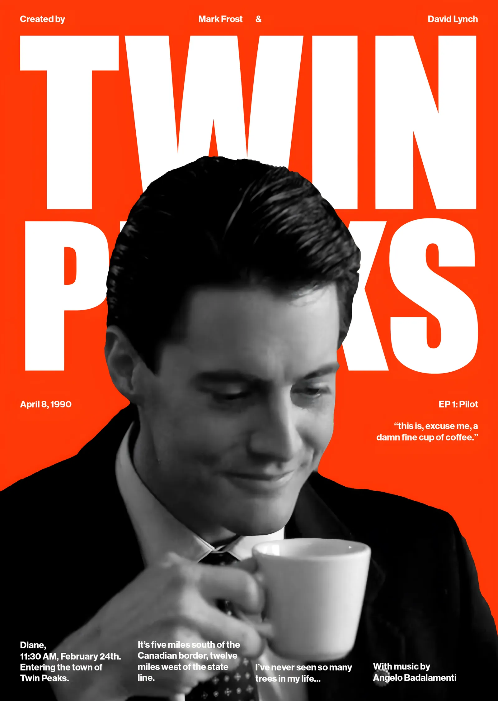 Twin Peaks - Kahve Molası metal tablo