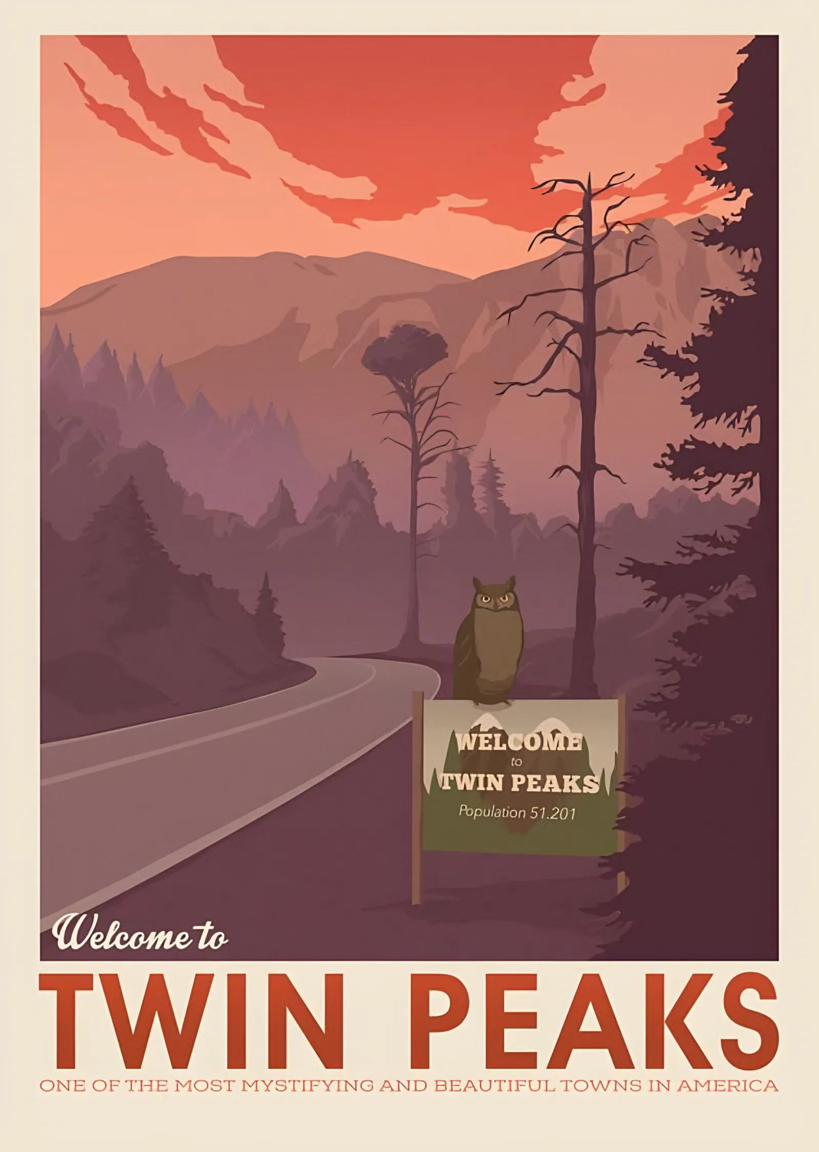 Twin Peaks - Kasabaya Hoş Geldiniz metal tablo