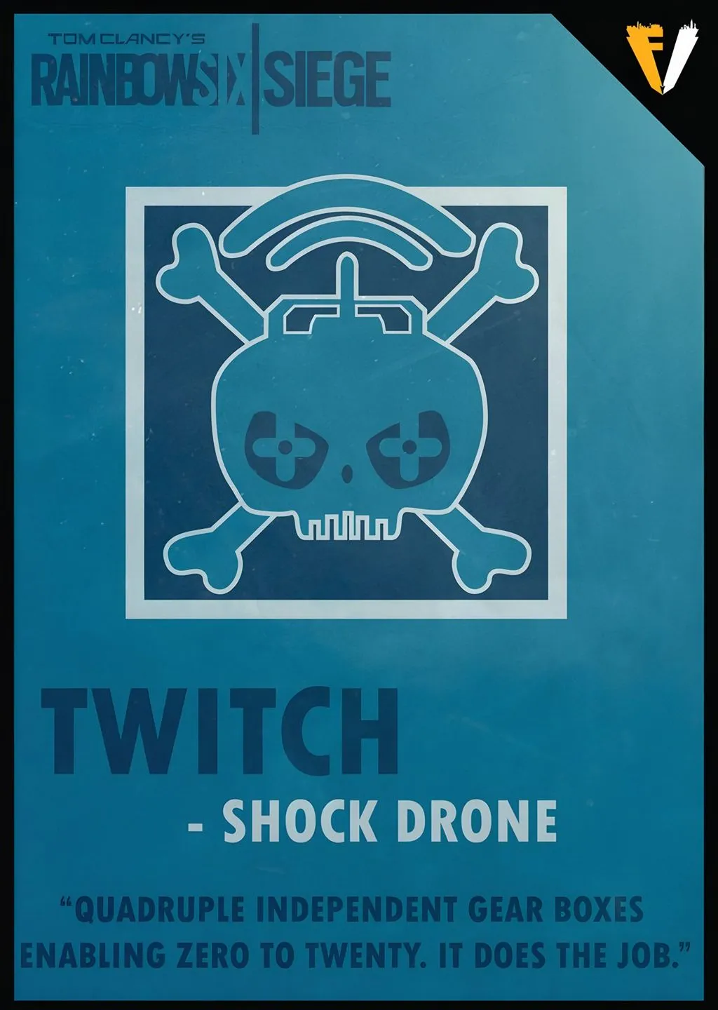Twitch: Shock Drone - Rainbow Six Siege metal tablo