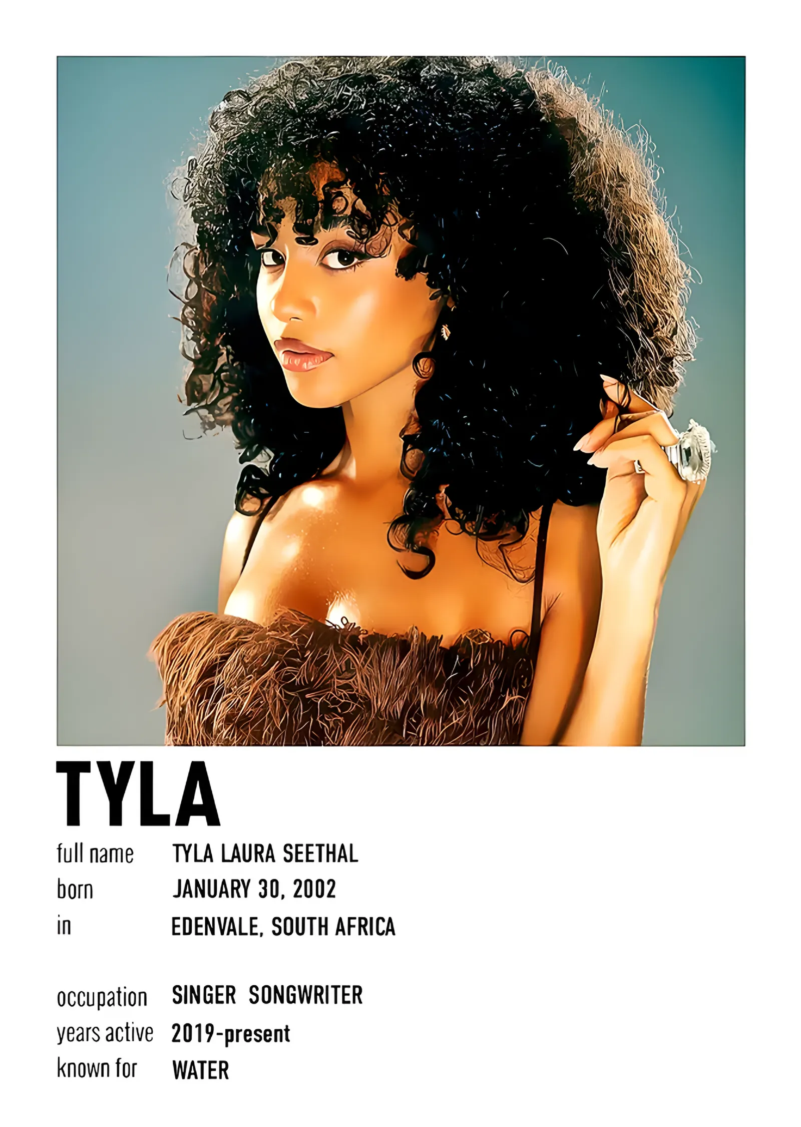 Tyla - Water metal tablo