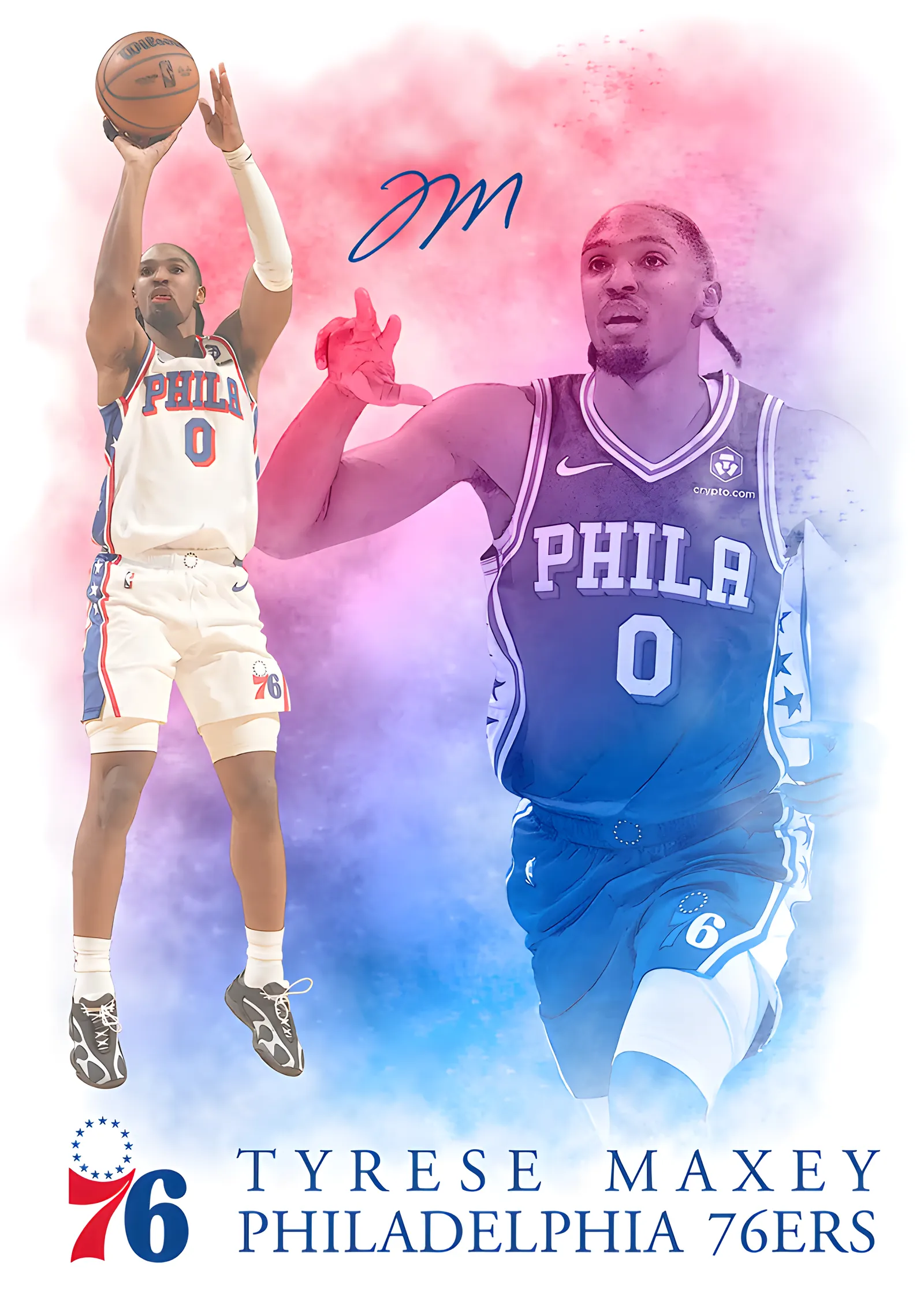 Tyrese Maxey - Philadelphia 76ers metal tablo