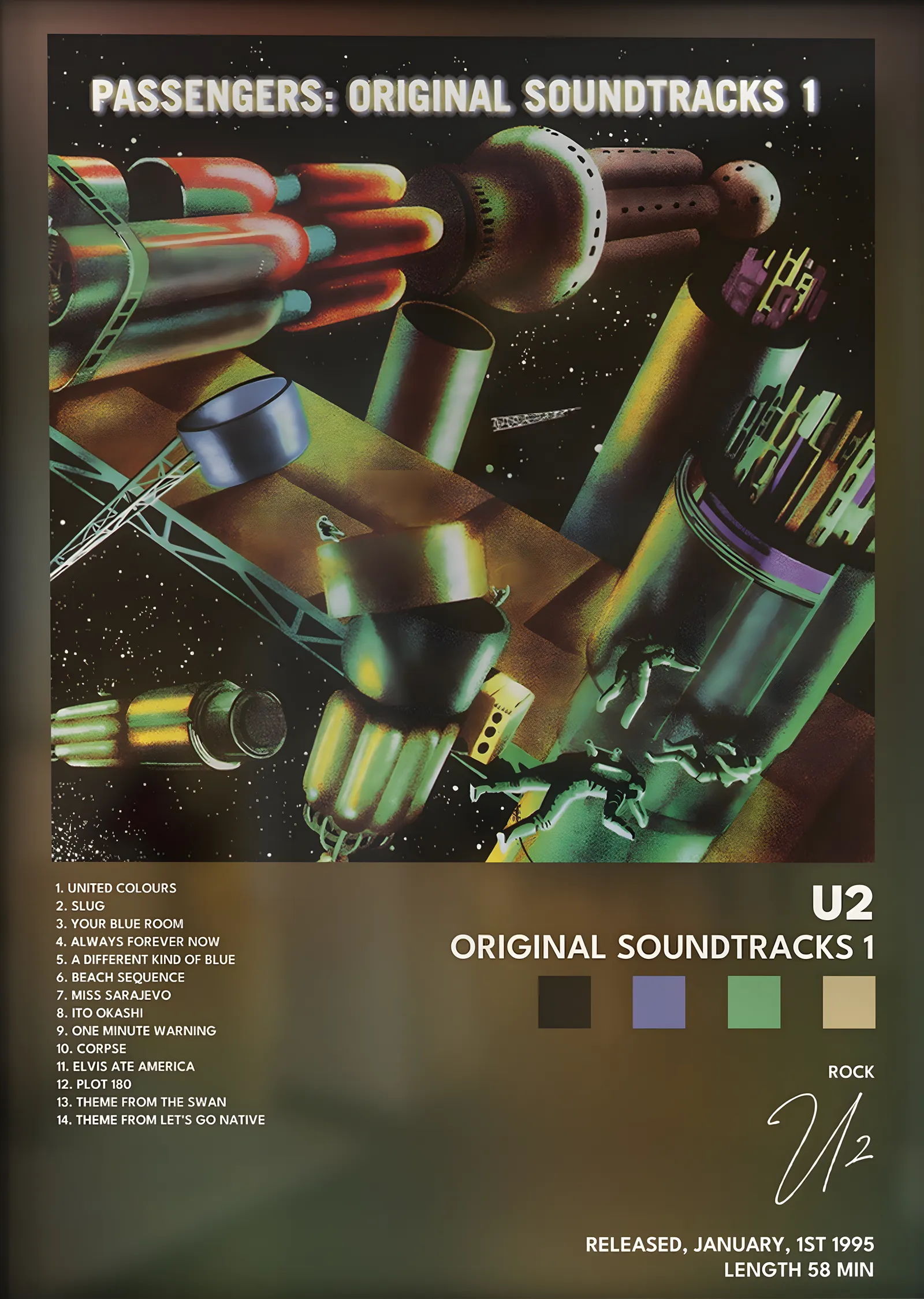 U2: Original Soundtracks 1 metal tablo