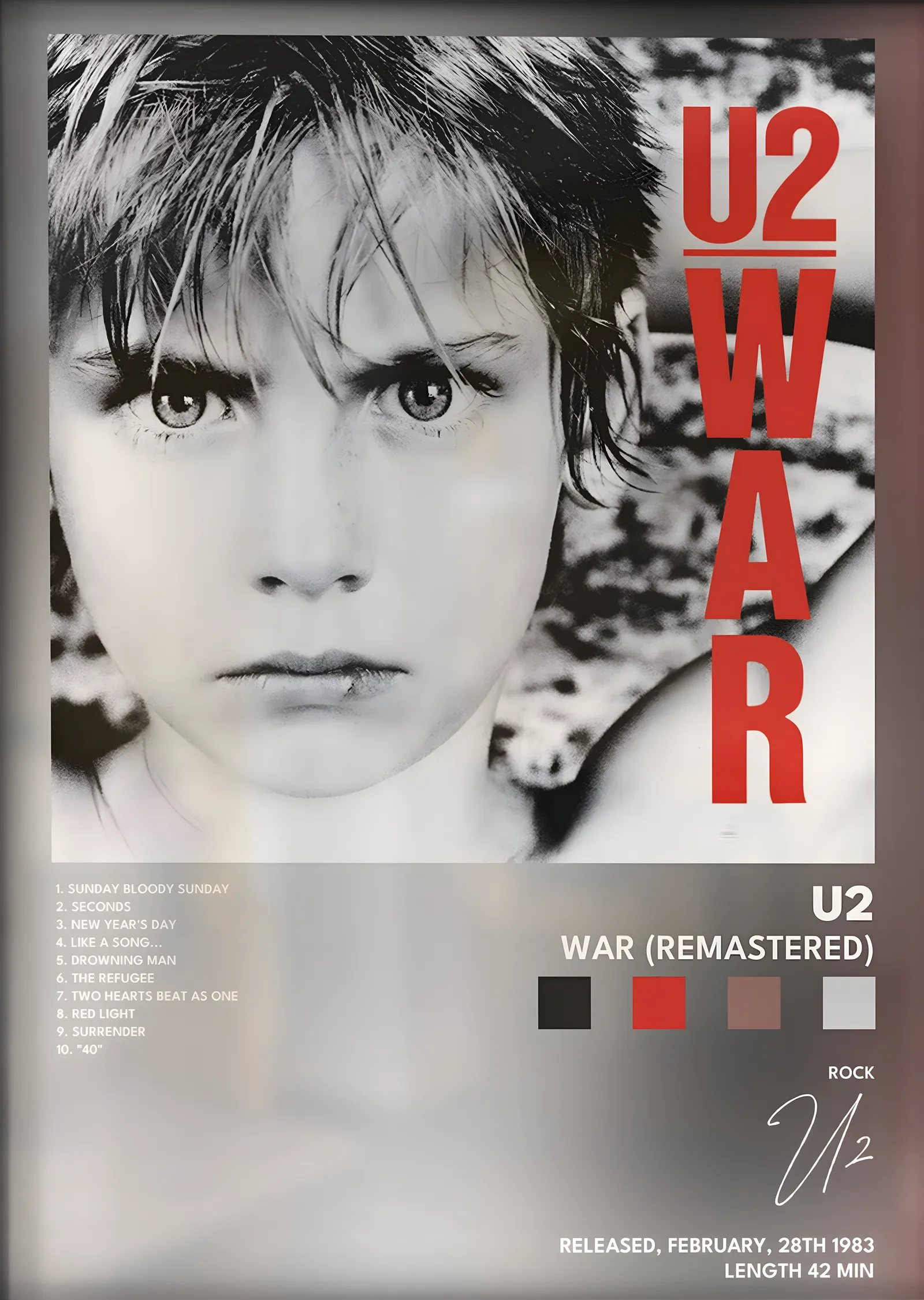 U2: War metal tablo